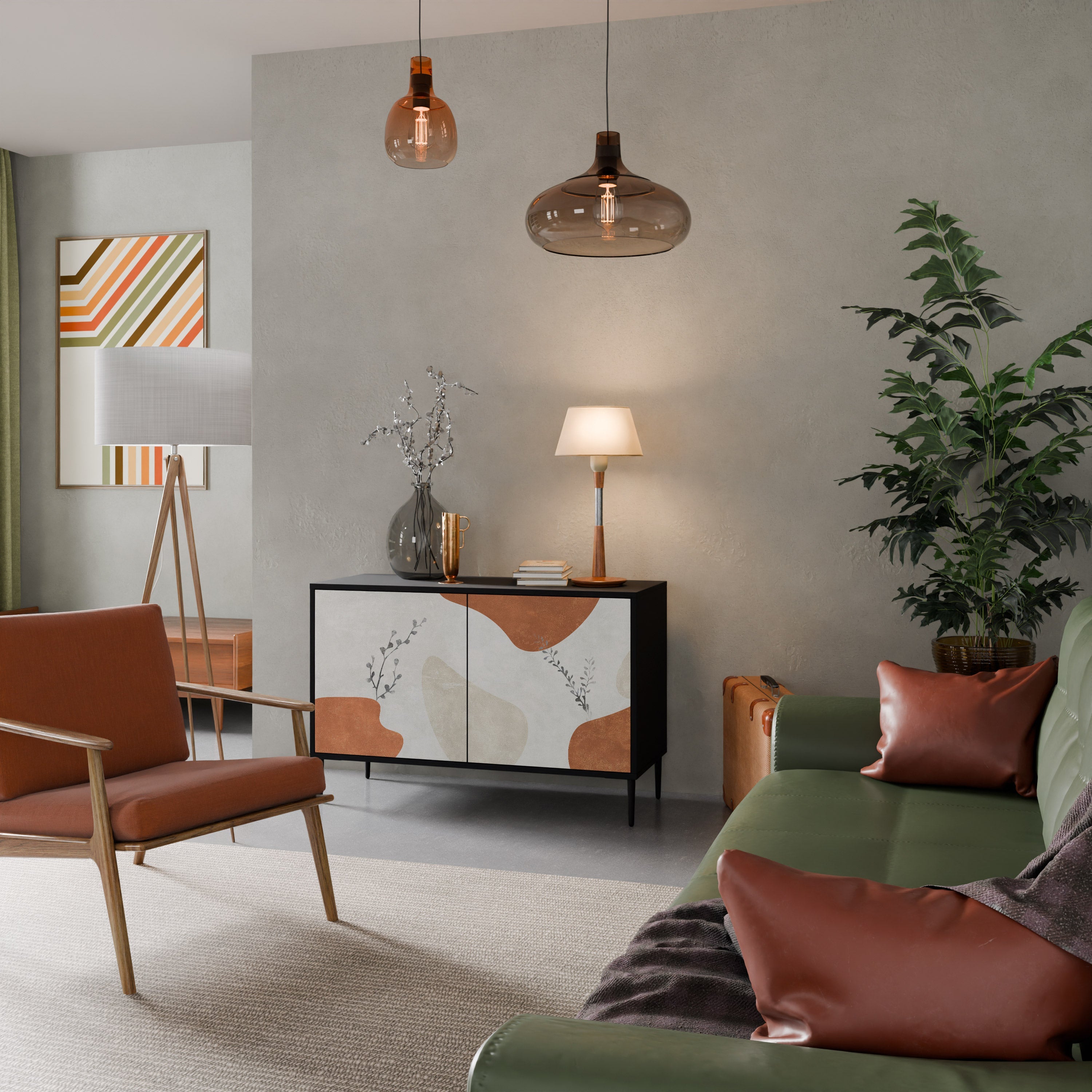 Buffet 2 portes TRANQUIL TWIG finition noire