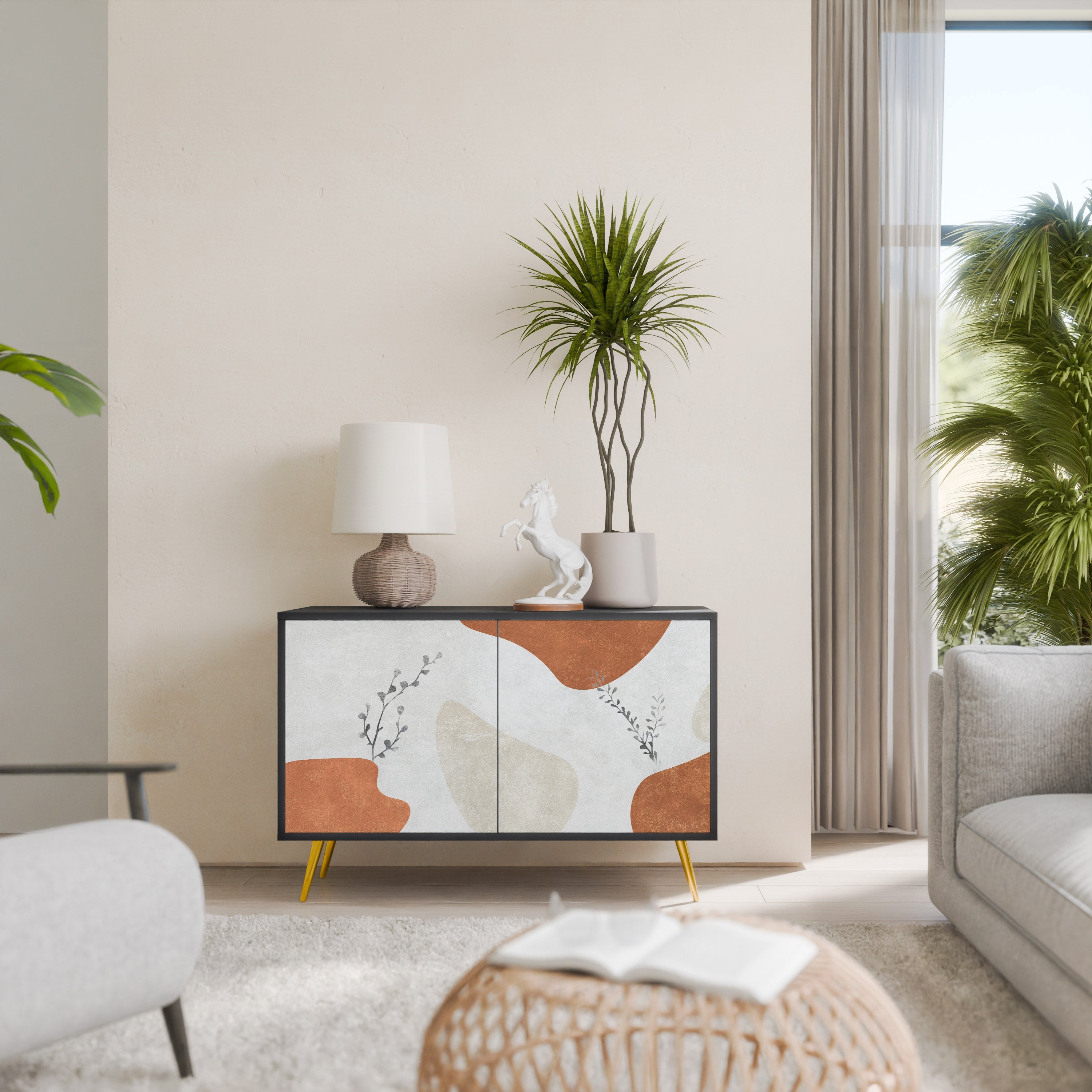 Buffet 2 portes TRANQUIL TWIG finition noire