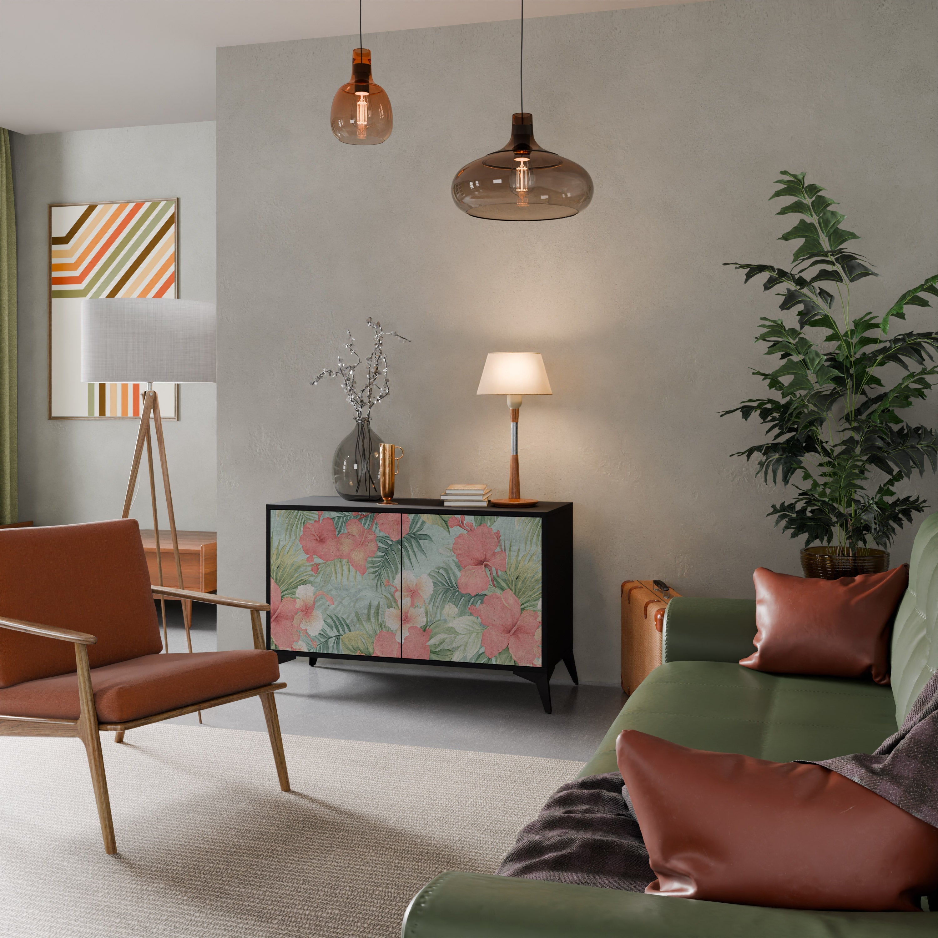 Buffet 2 portes HAWAIIAN SPIRIT finition noire