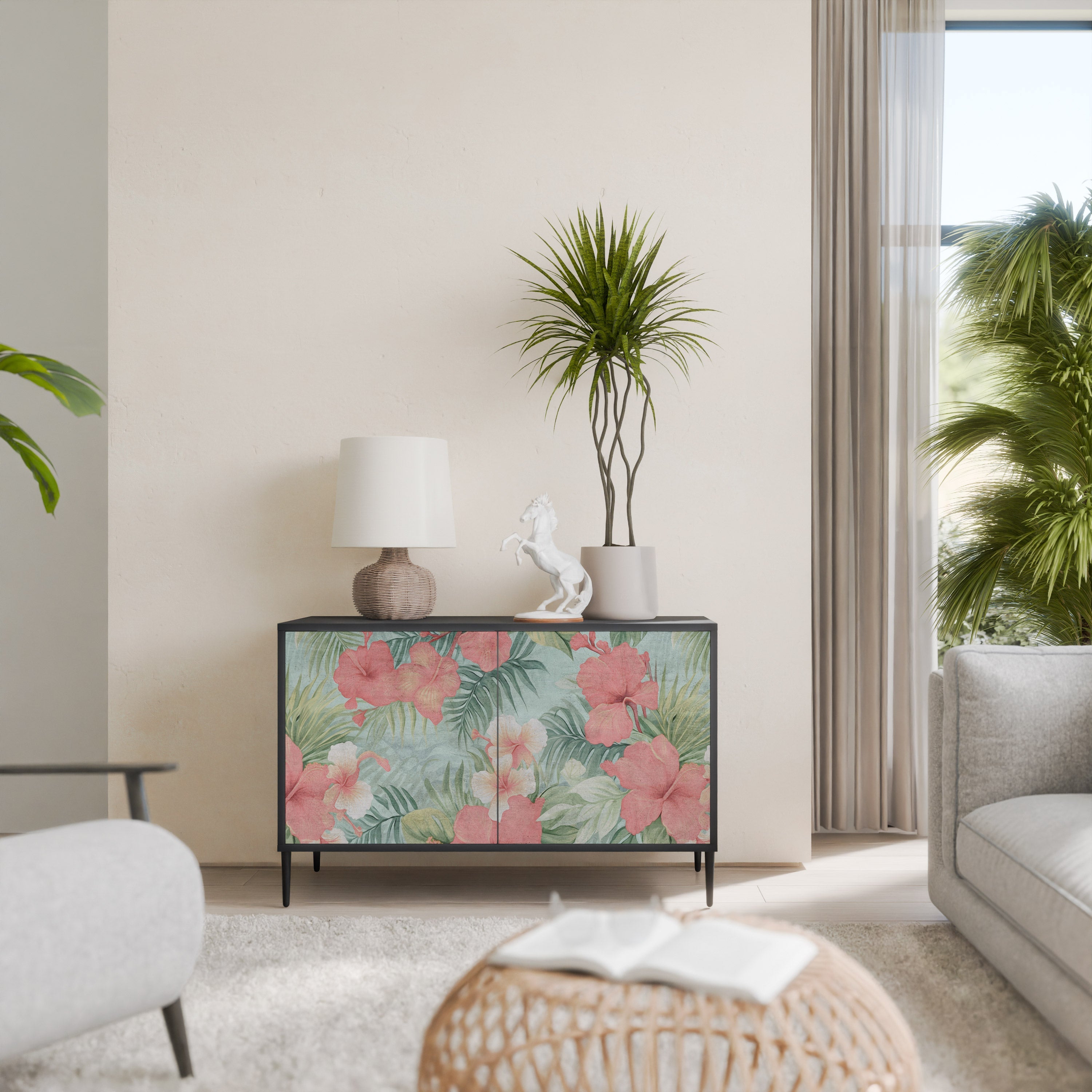 Buffet 2 portes HAWAIIAN SPIRIT finition noire