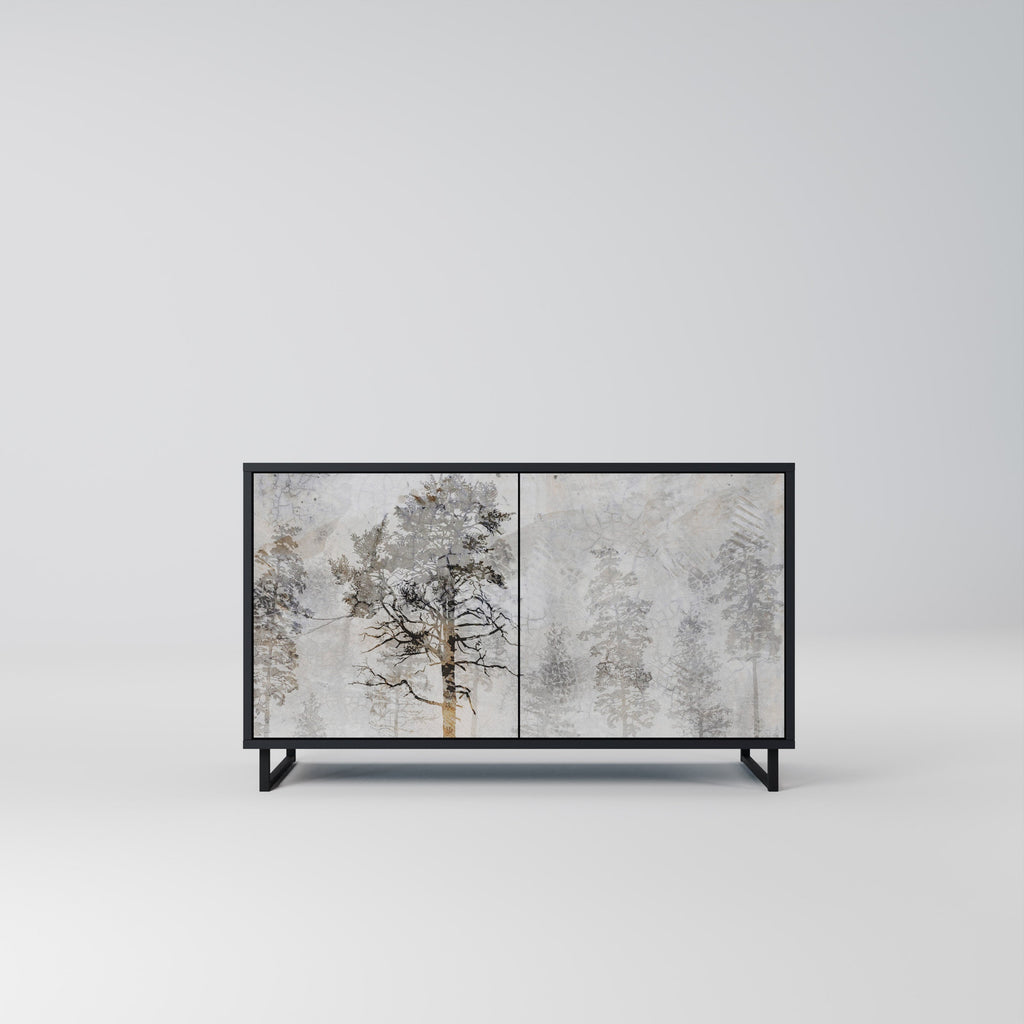 Buffet 2 portes FADE IN THE TREES en finition noire