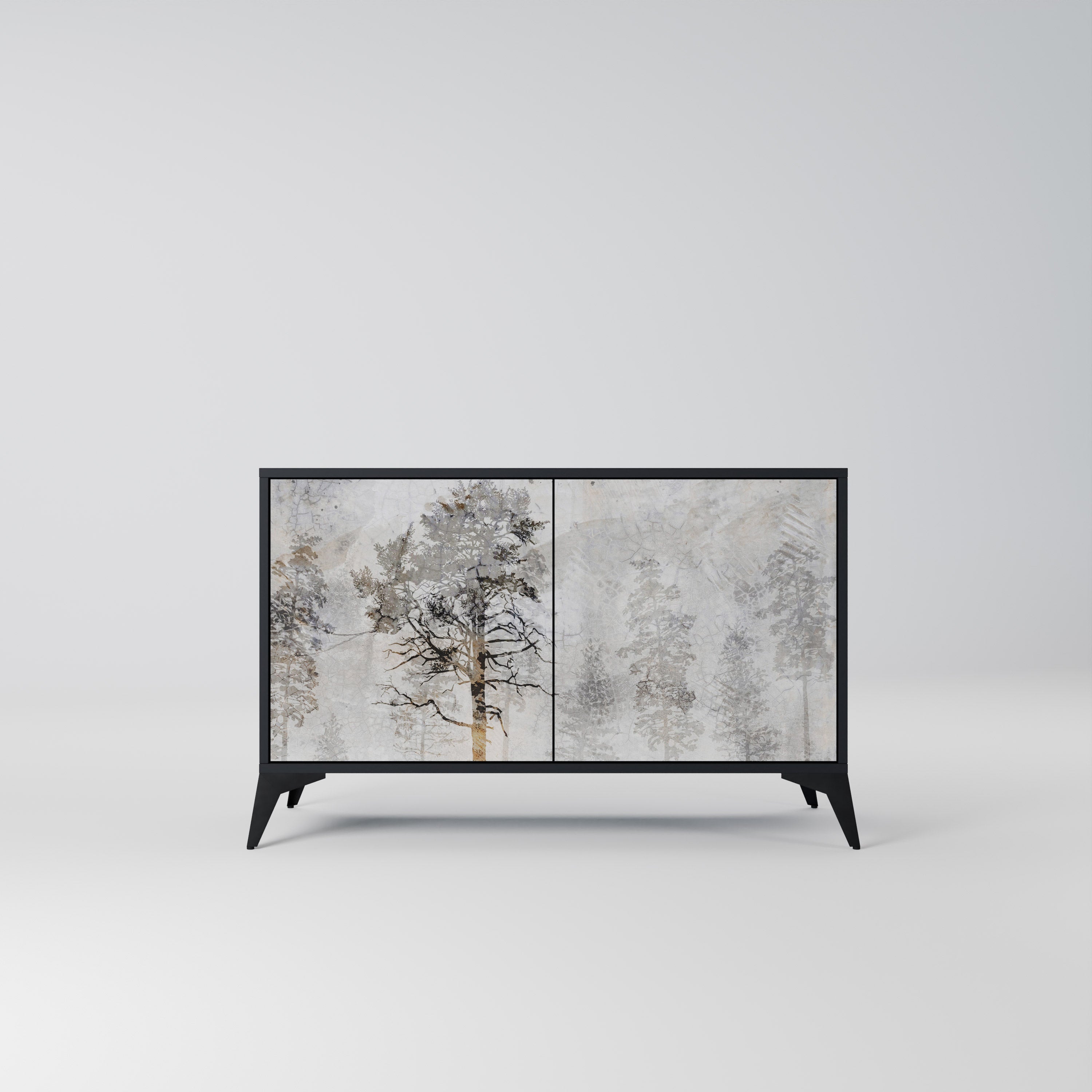Buffet 2 portes FADE IN THE TREES en finition noire