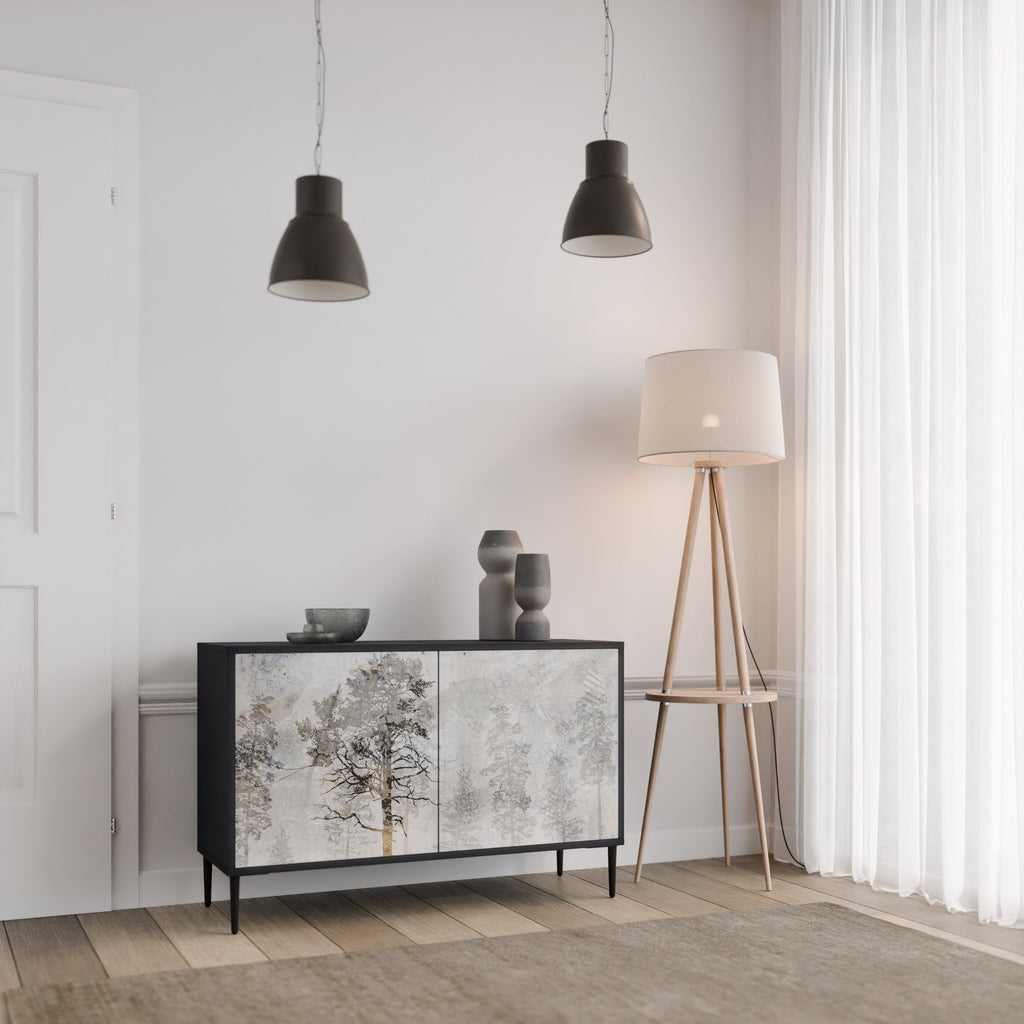 Buffet 2 portes FADE IN THE TREES en finition noire