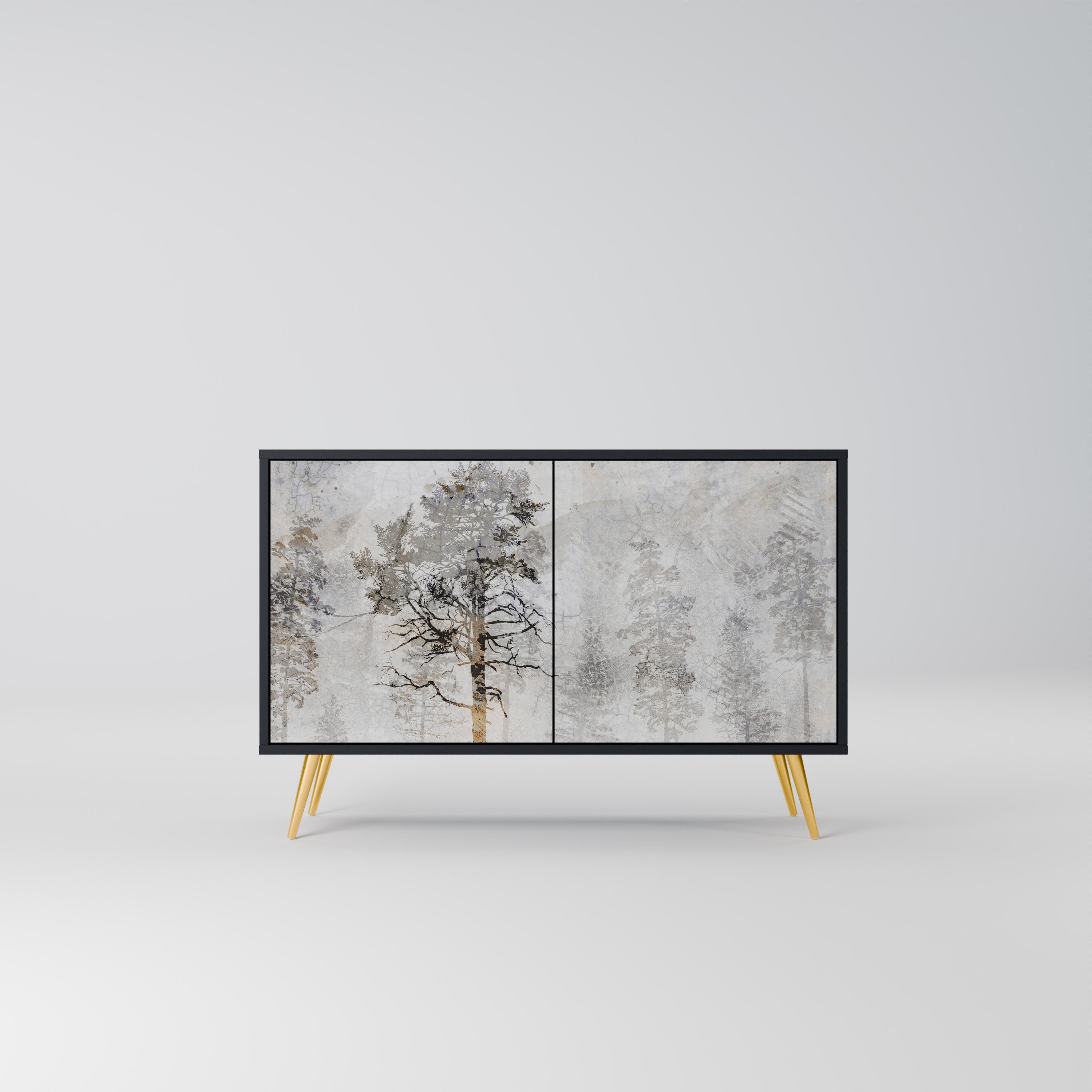 Buffet 2 portes FADE IN THE TREES en finition noire