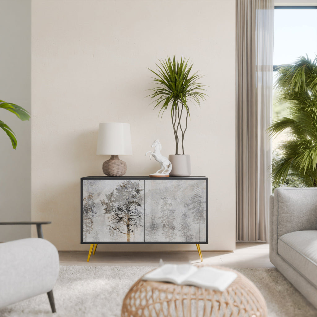 Buffet 2 portes FADE IN THE TREES en finition noire