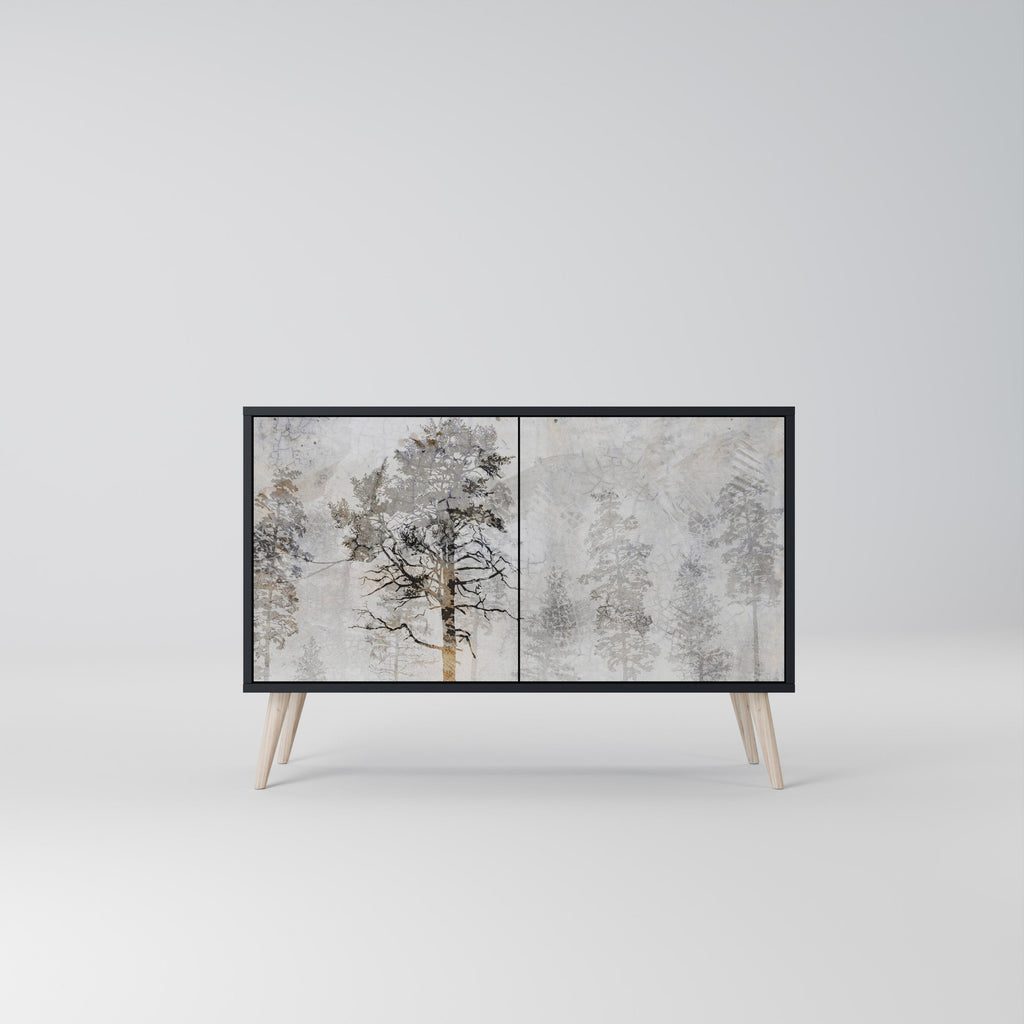 Buffet 2 portes FADE IN THE TREES en finition noire
