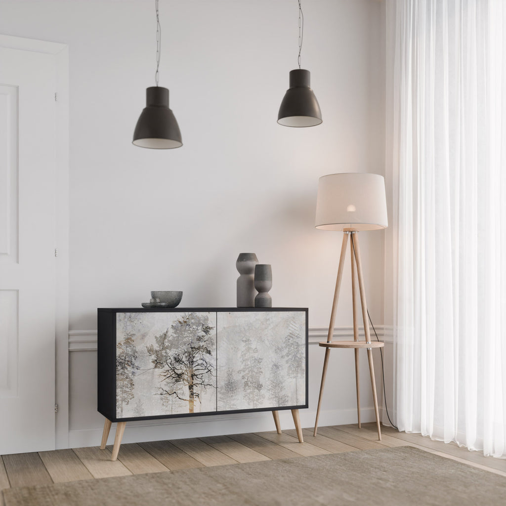 Buffet 2 portes FADE IN THE TREES en finition noire