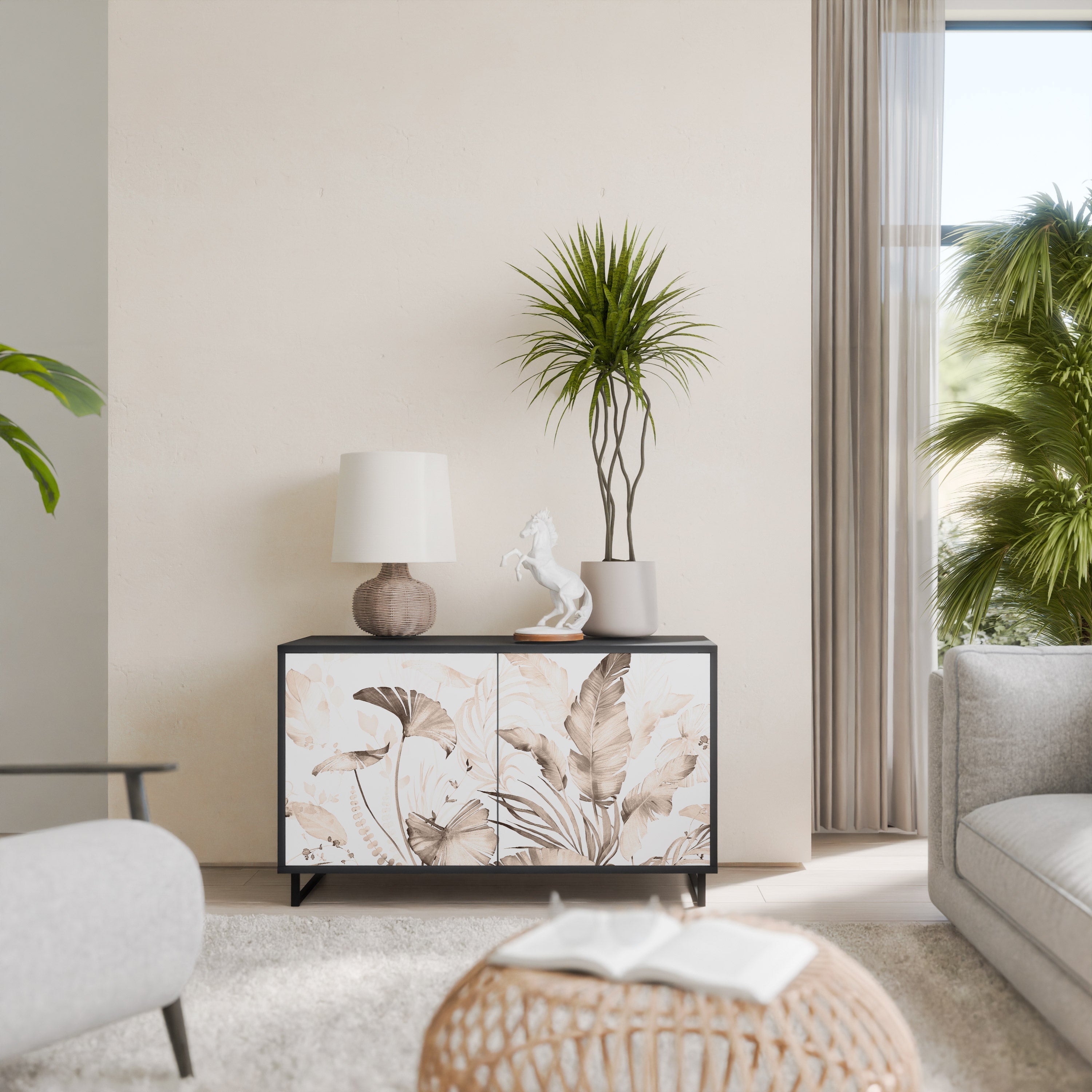 Buffet 2 portes WILD TENDERNESS en finition noire