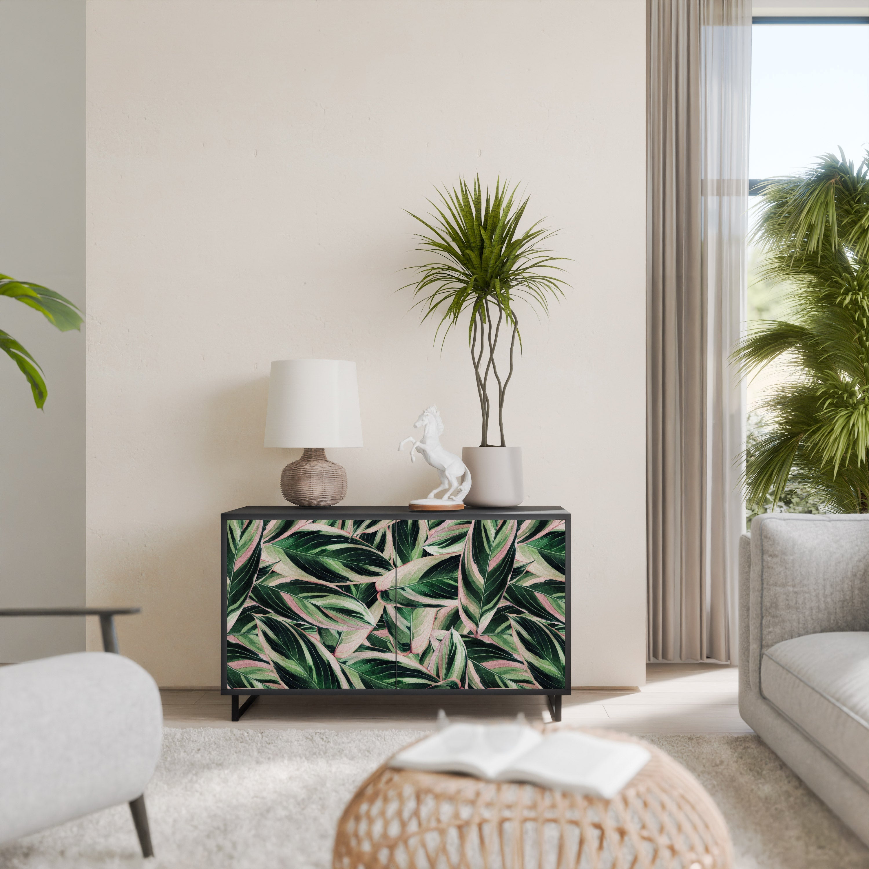 Buffet 2 portes EERIE STROMANTHE en finition noire