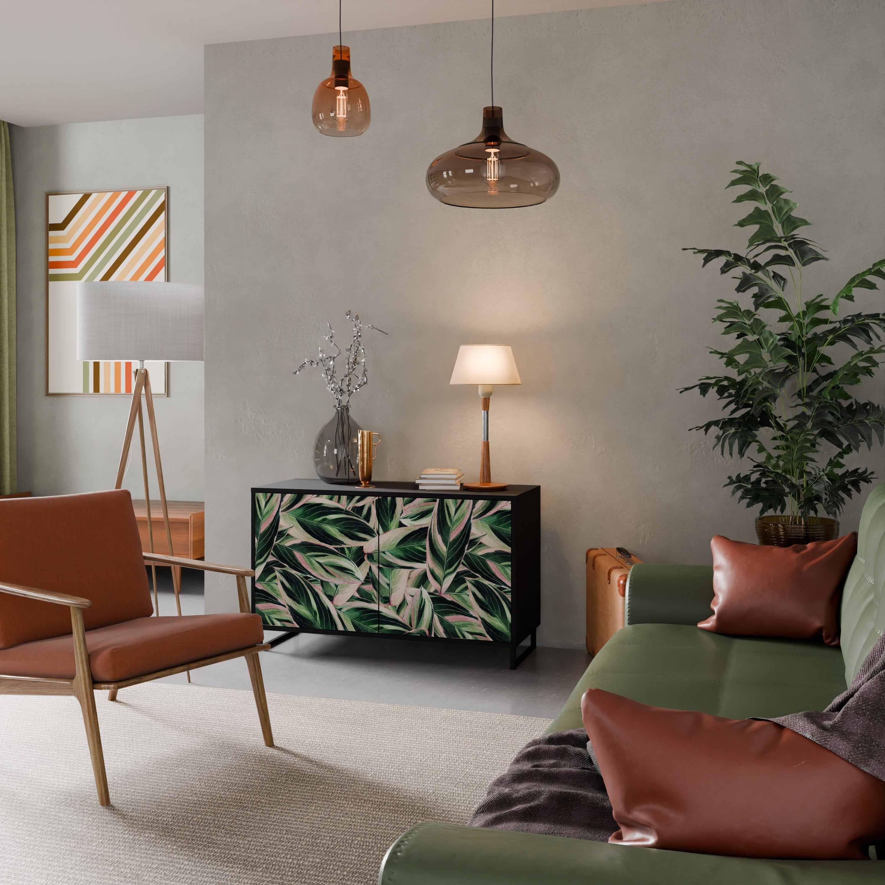 Buffet 2 portes EERIE STROMANTHE en finition noire