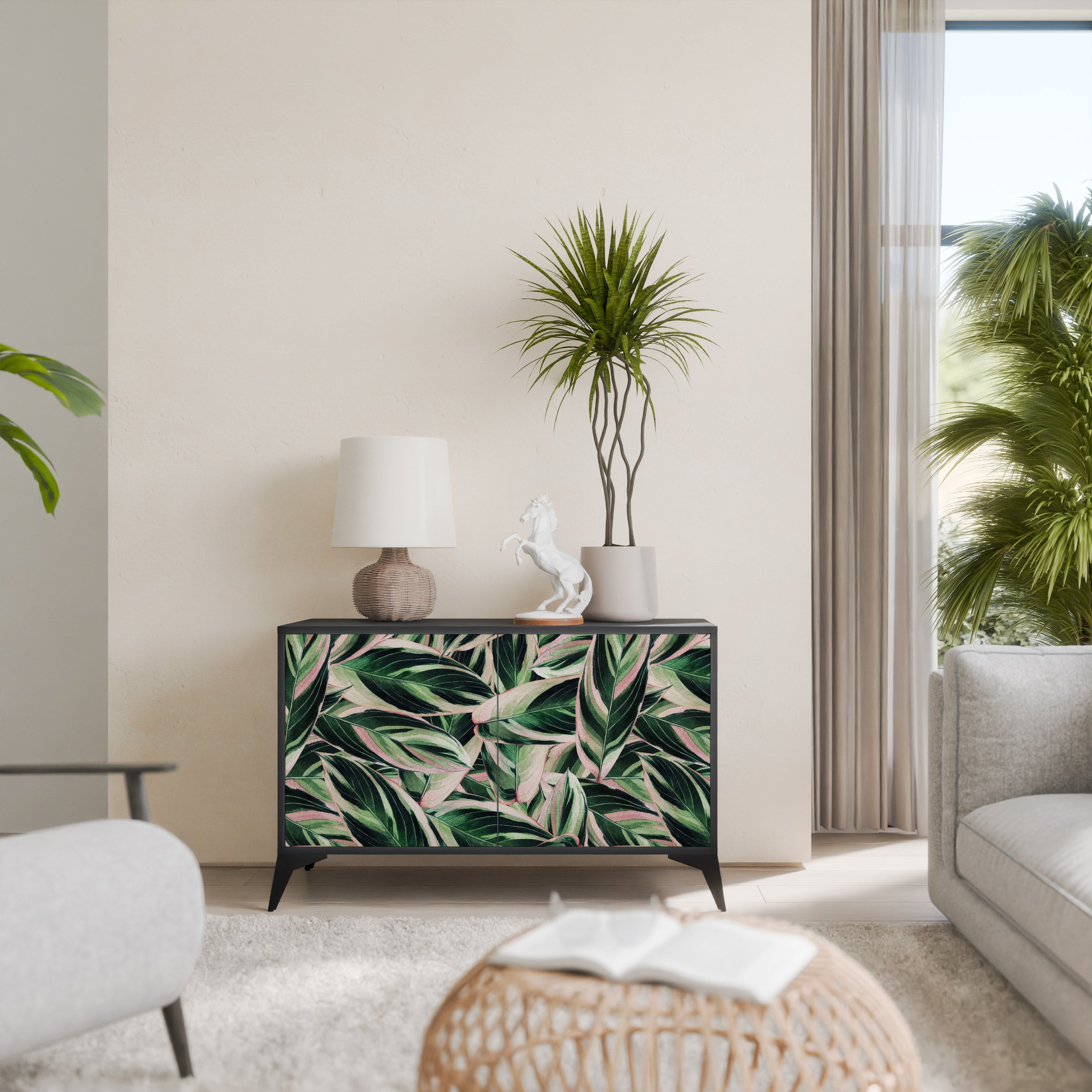 Buffet 2 portes EERIE STROMANTHE en finition noire