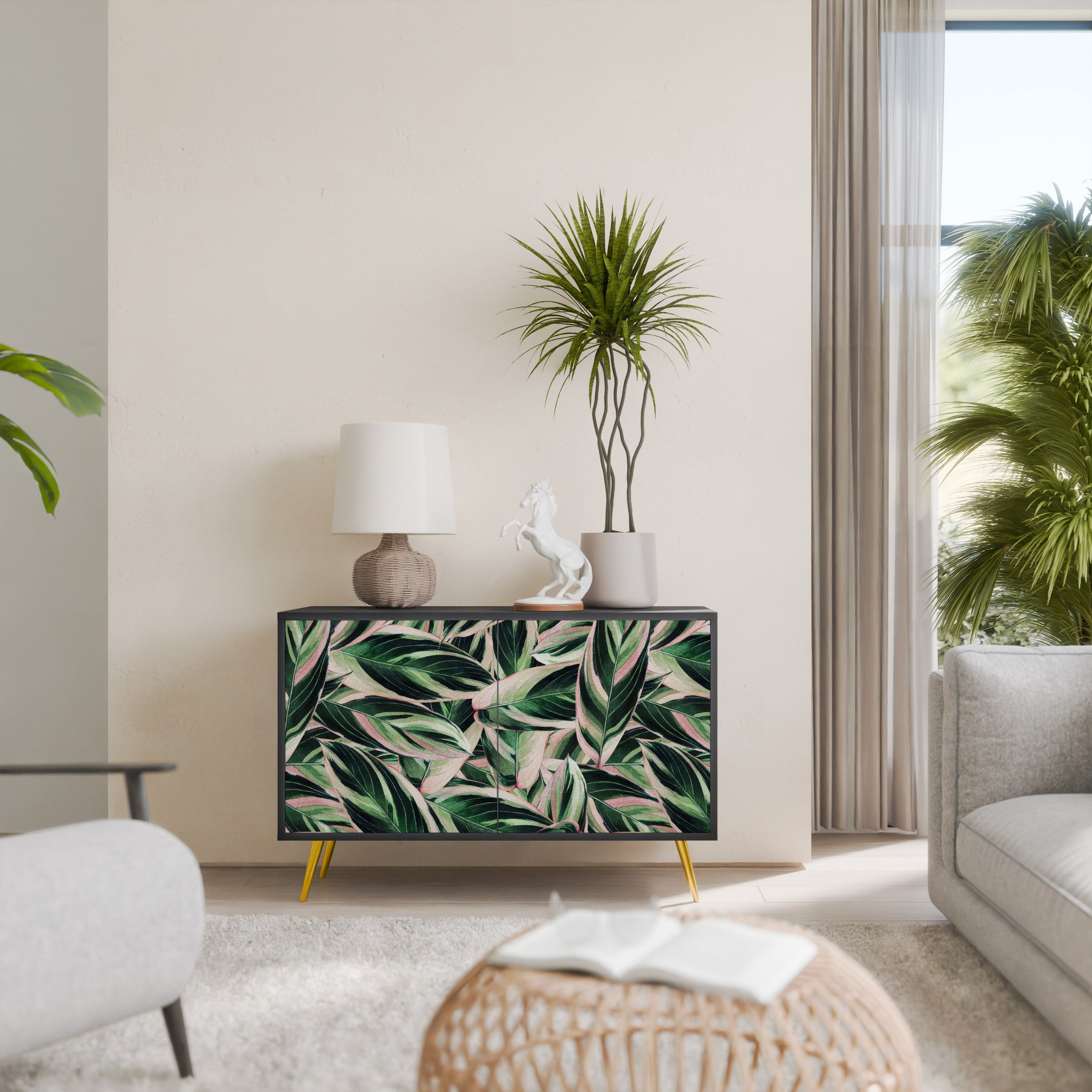 Buffet 2 portes EERIE STROMANTHE en finition noire