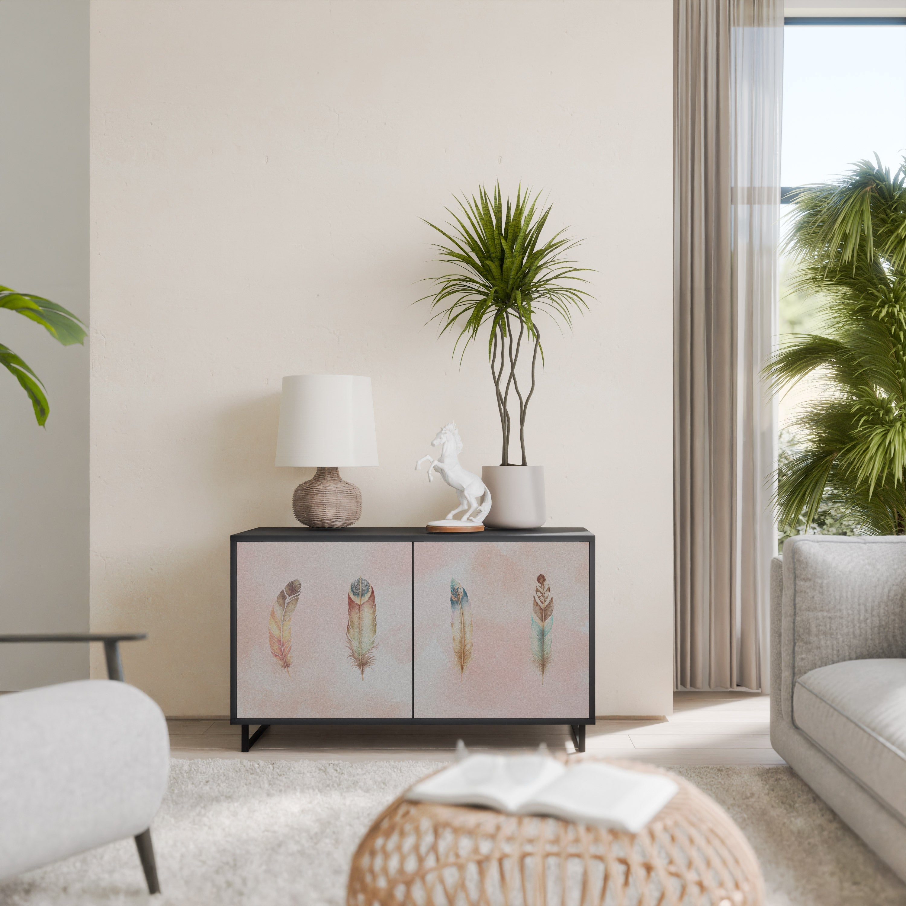 Buffet 2 portes DELIQUESCE en finition noire