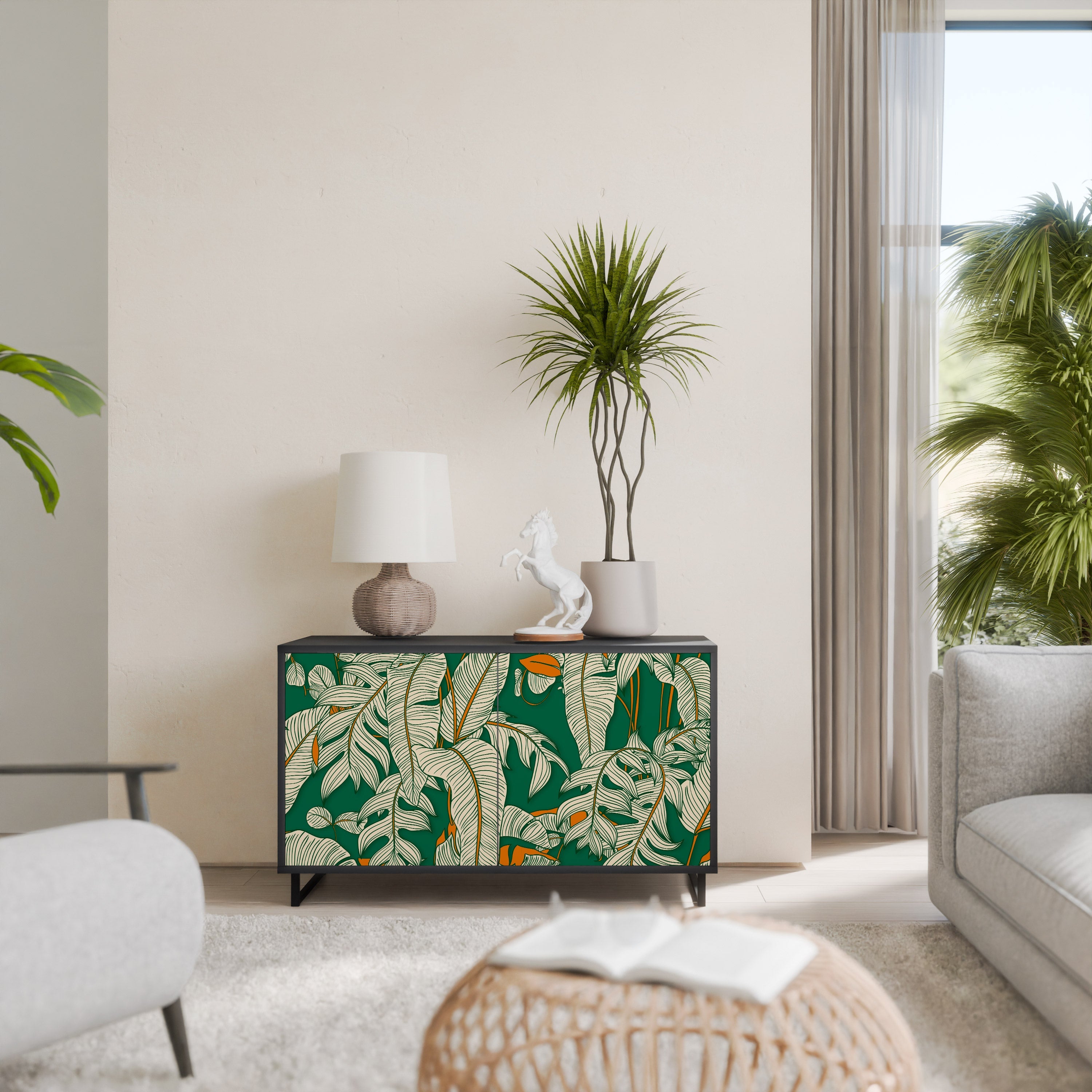 Buffet 2 portes VERDANT PLEASURES finition noire