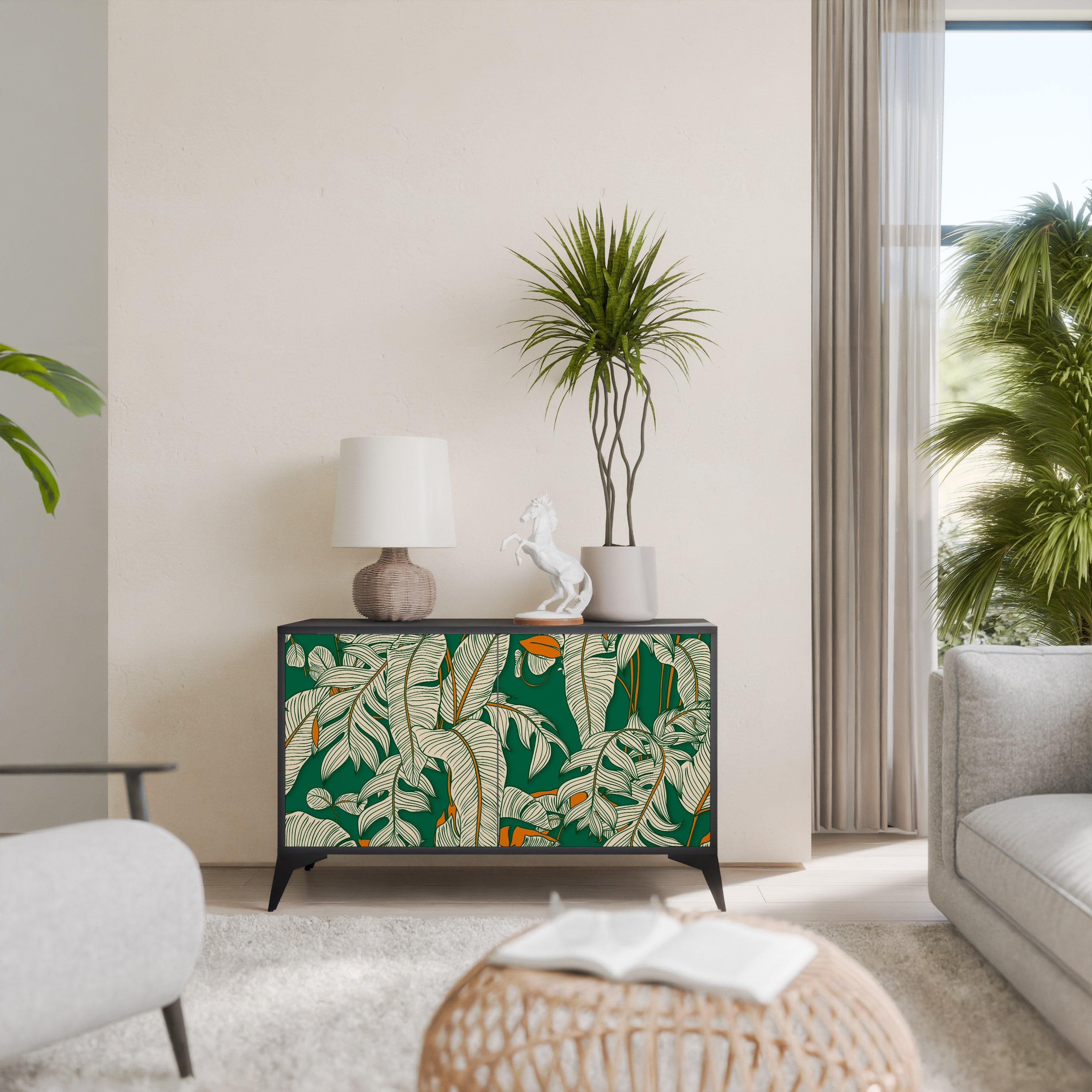 Buffet 2 portes VERDANT PLEASURES finition noire