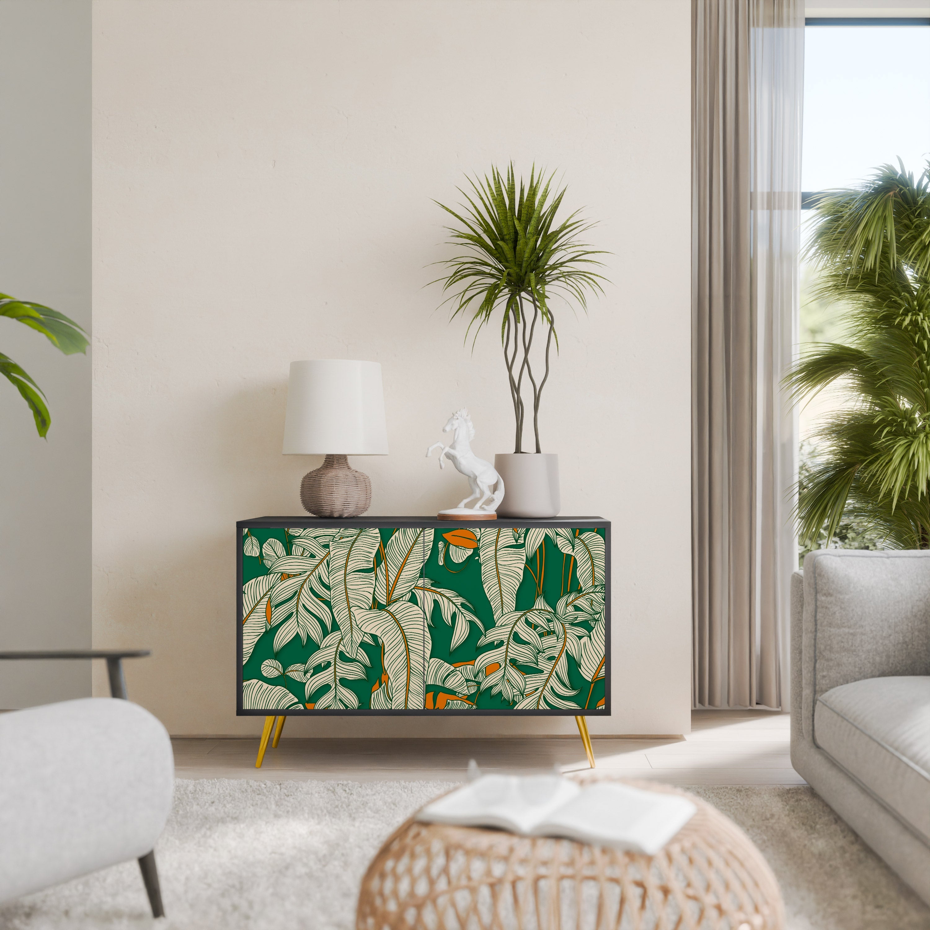 Buffet 2 portes VERDANT PLEASURES finition noire