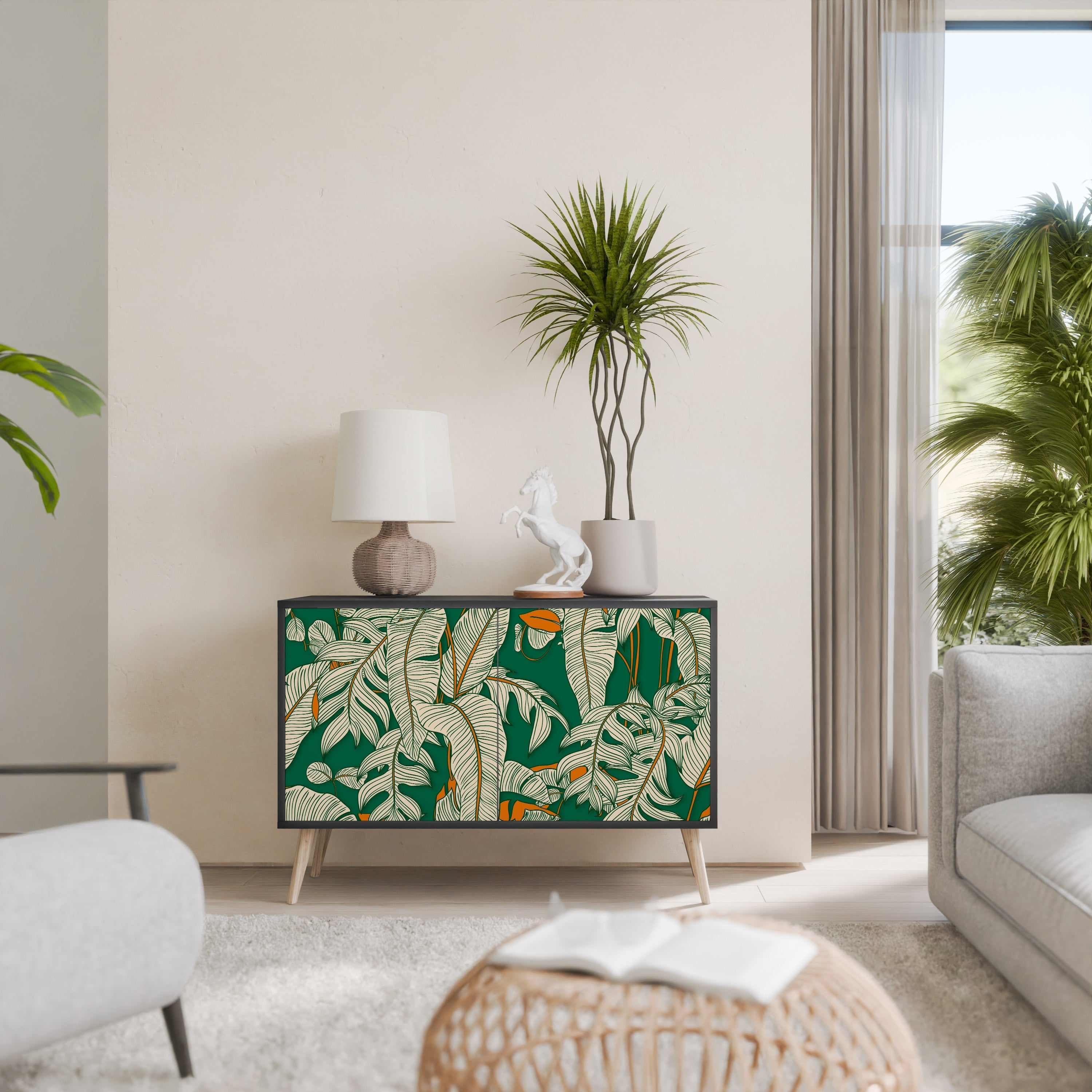 Buffet 2 portes VERDANT PLEASURES finition noire