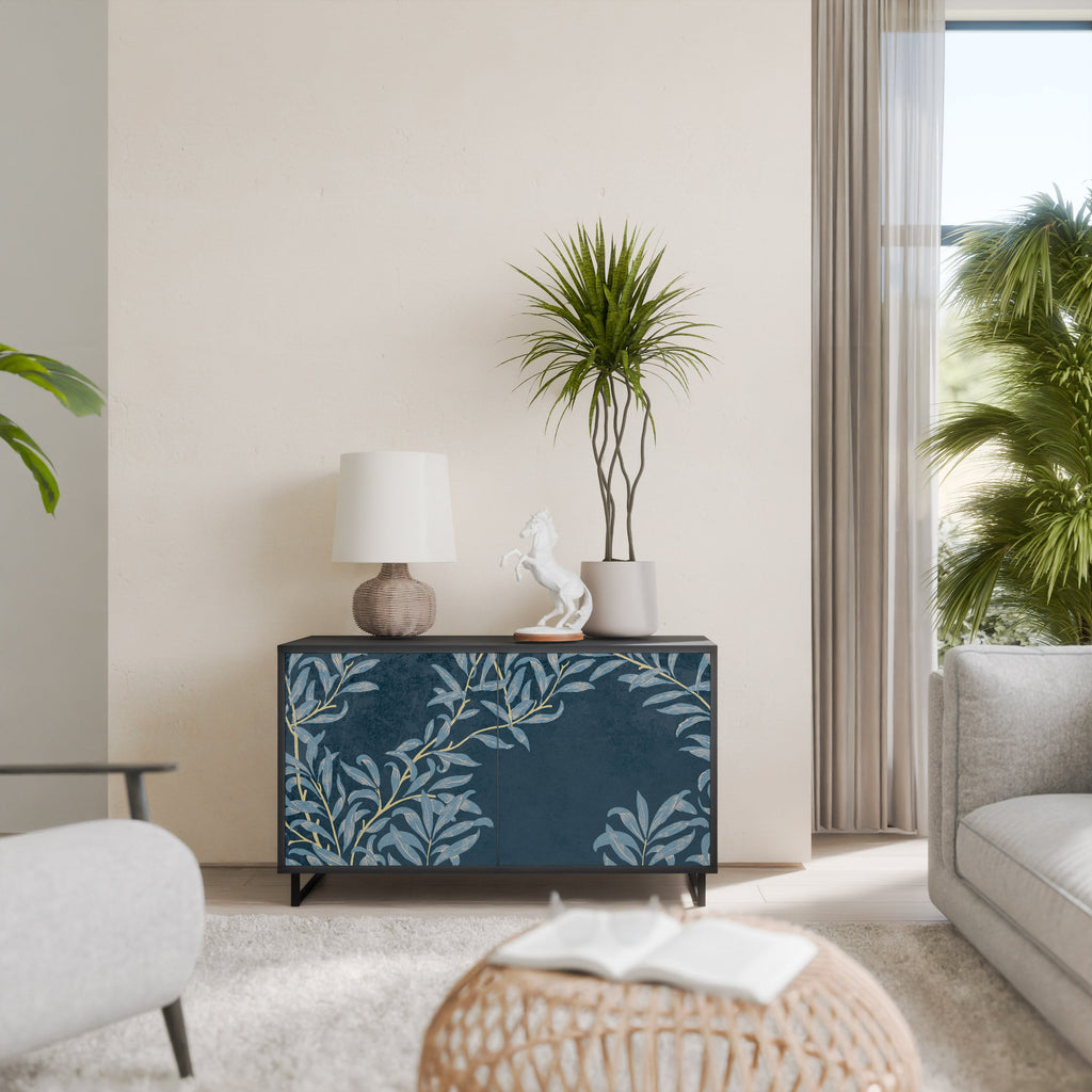Buffet 2 portes BLUE LEAVES en finition noire