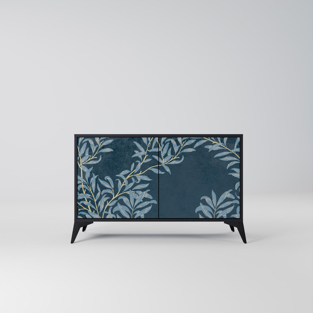 Buffet 2 portes BLUE LEAVES en finition noire