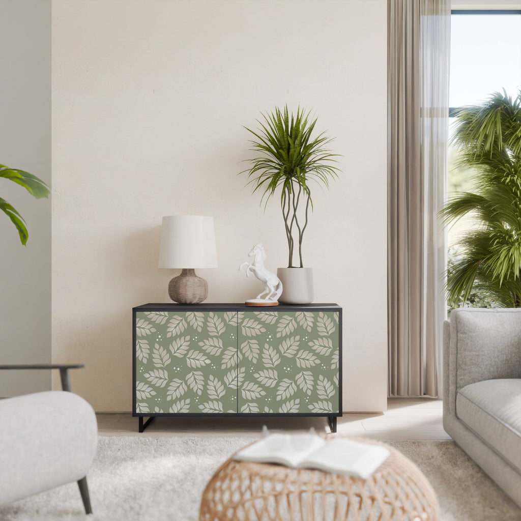 Buffet 2 portes LEAVES ON GREEN finition noire