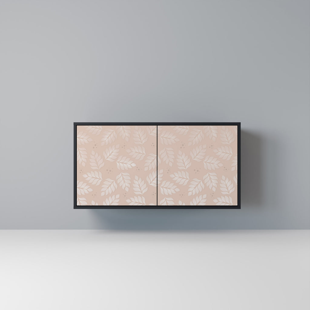 Buffet 2 portes LEAVES ON BEIGE finition noire