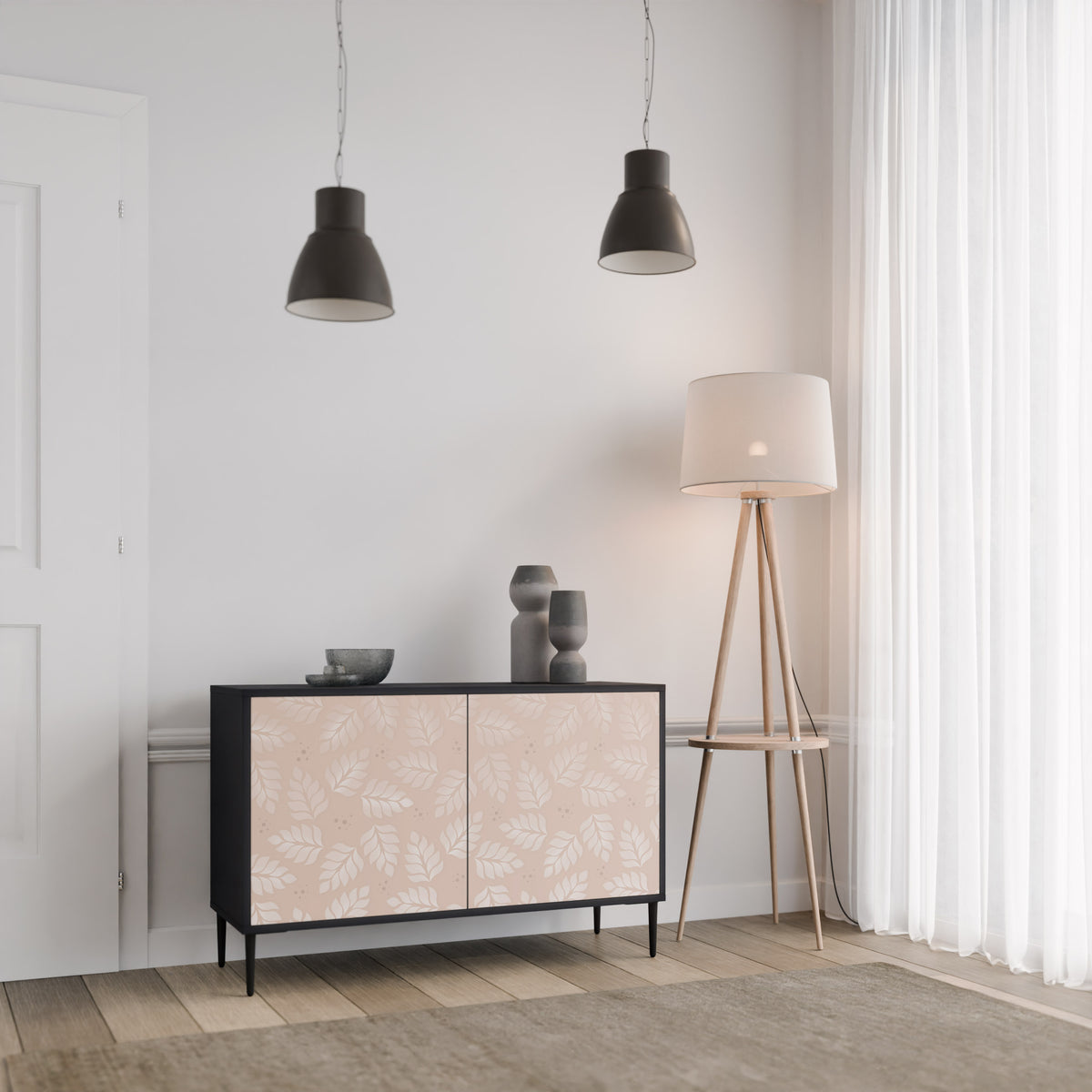 LEAVES ON BEIGE 2-Door Sideboard
