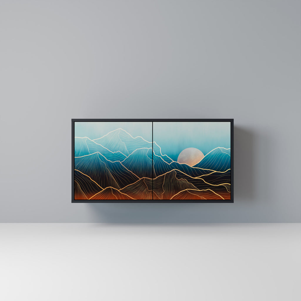 Buffet 2 portes LUNAR SECRETS en finition noire