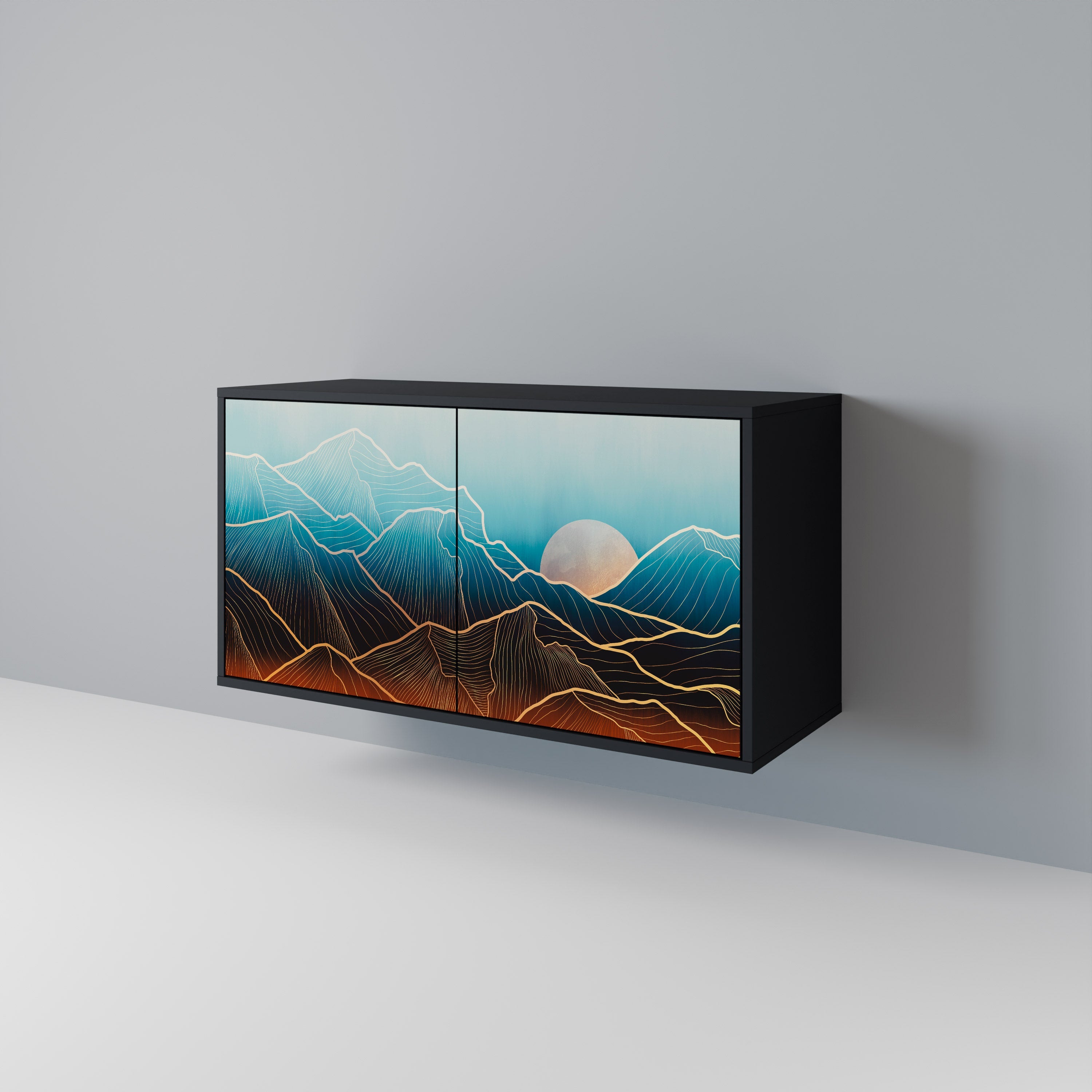 Buffet 2 portes LUNAR SECRETS en finition noire