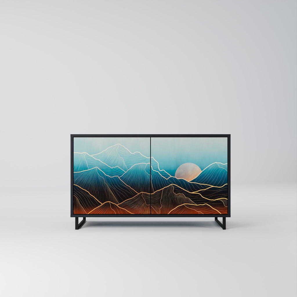 Buffet 2 portes LUNAR SECRETS en finition noire