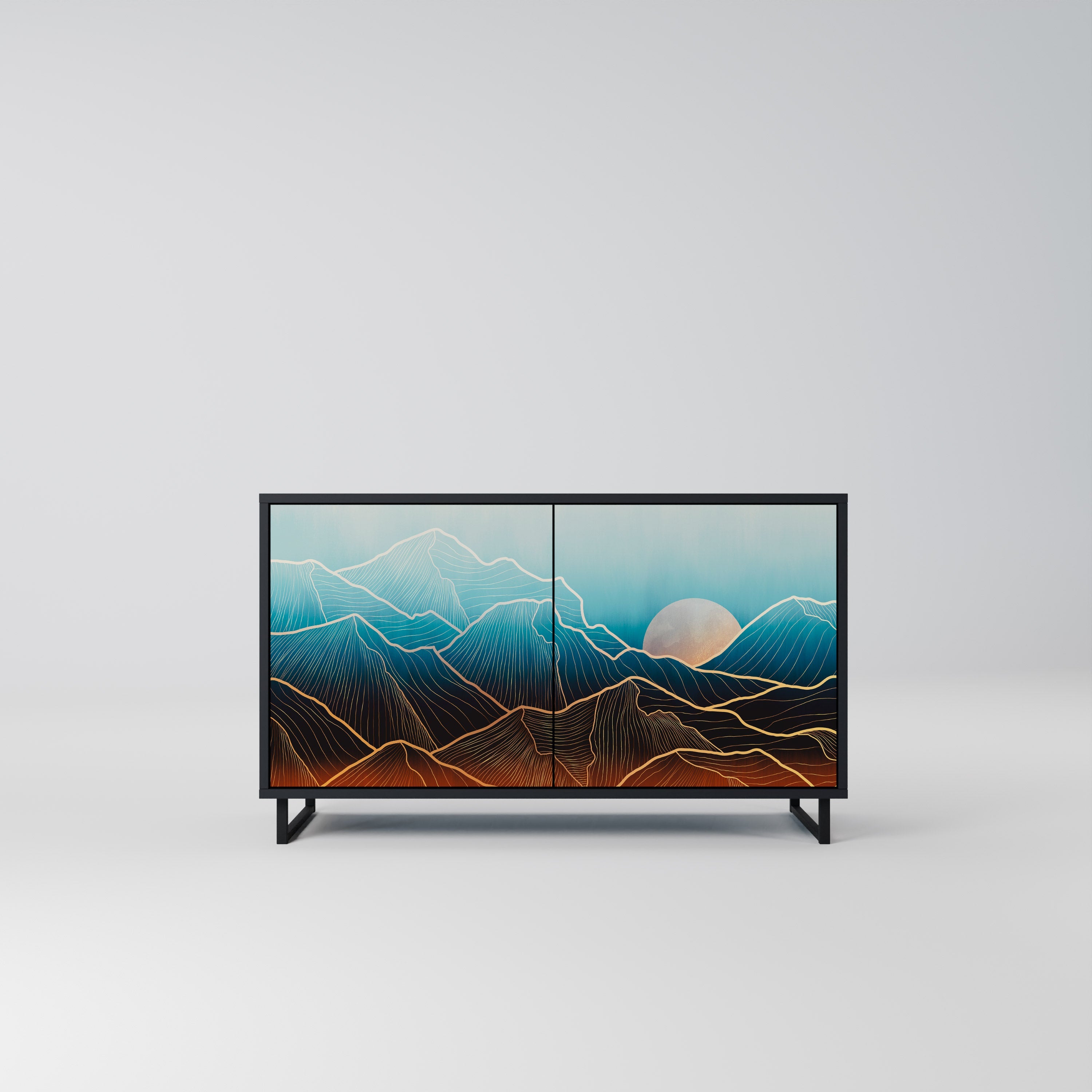 Buffet 2 portes LUNAR SECRETS en finition noire