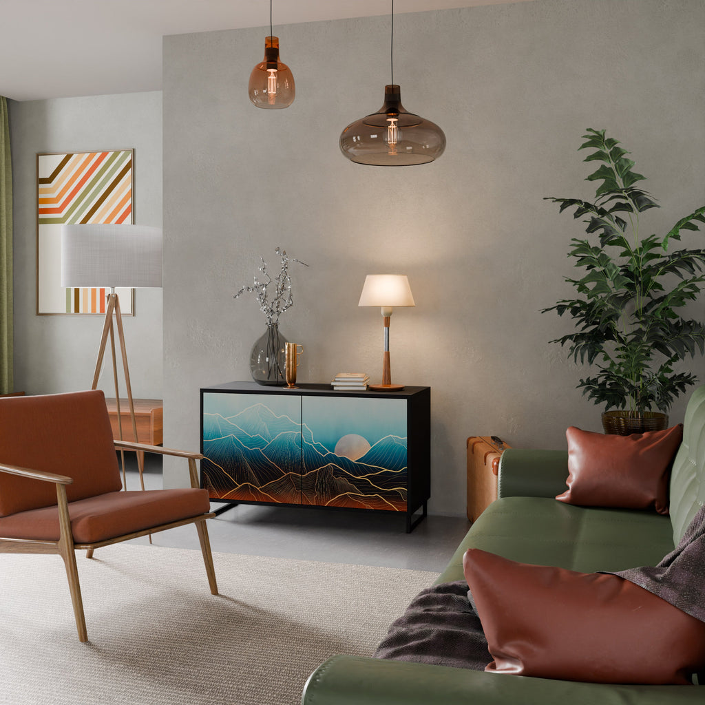 Buffet 2 portes LUNAR SECRETS en finition noire