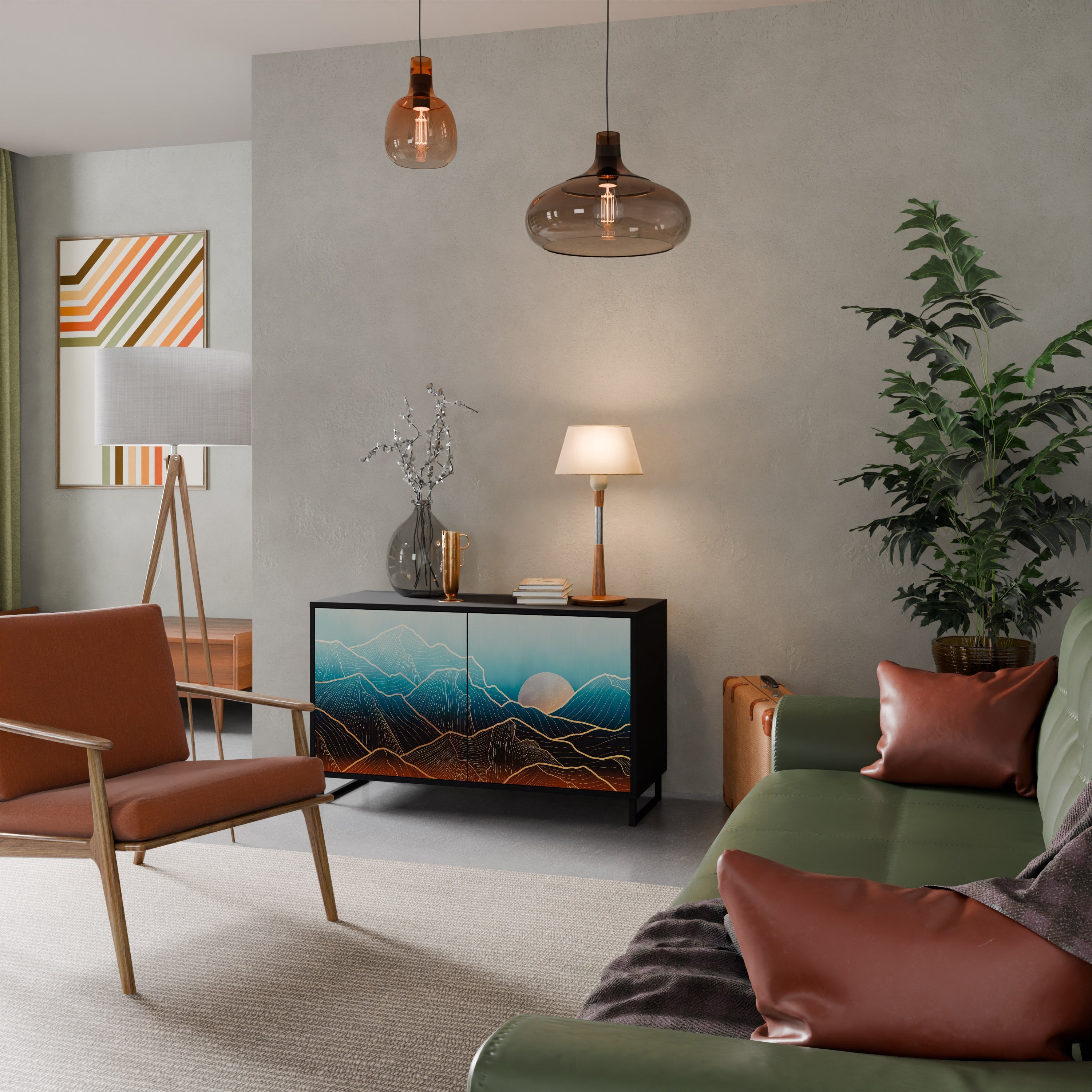 Buffet 2 portes LUNAR SECRETS en finition noire