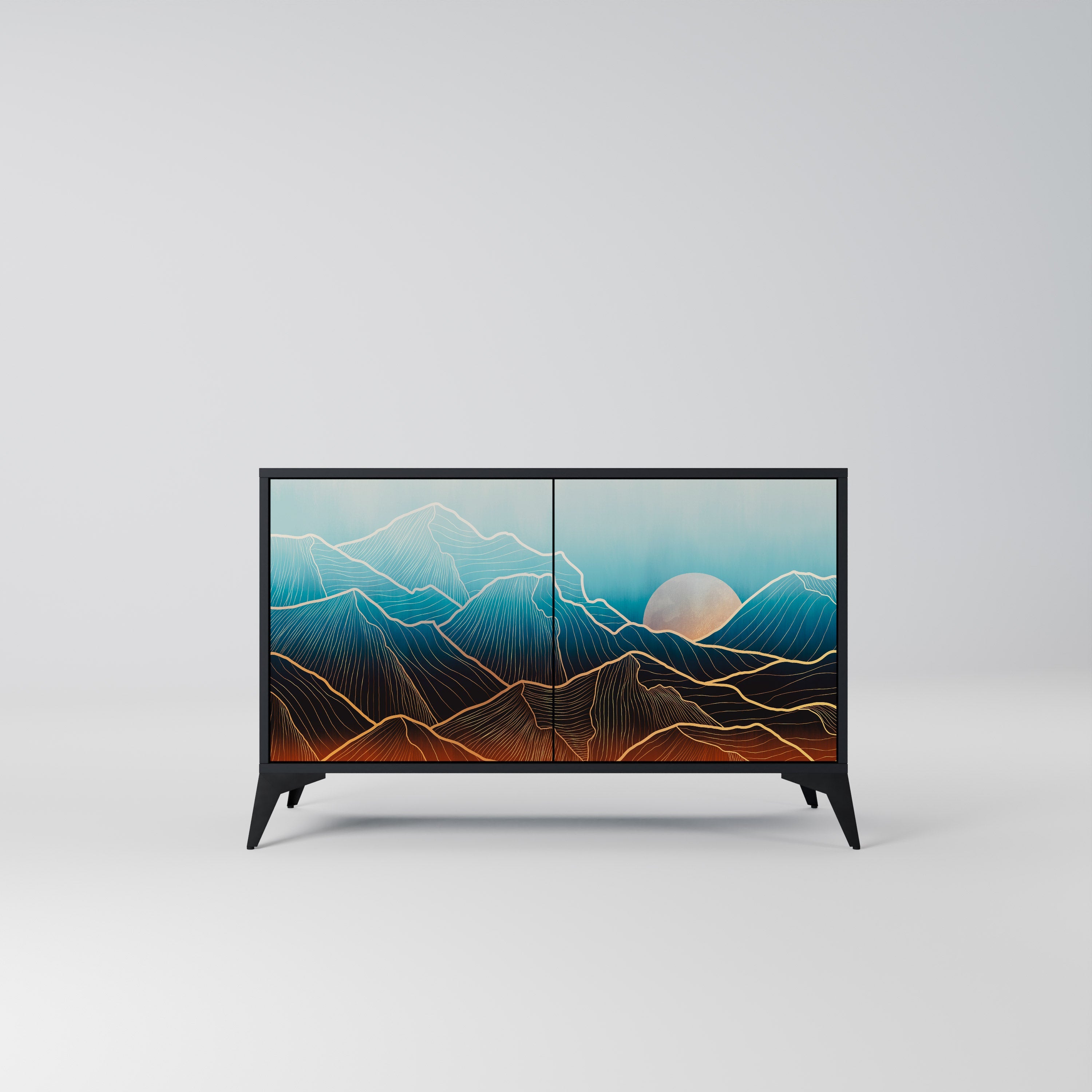 Buffet 2 portes LUNAR SECRETS en finition noire