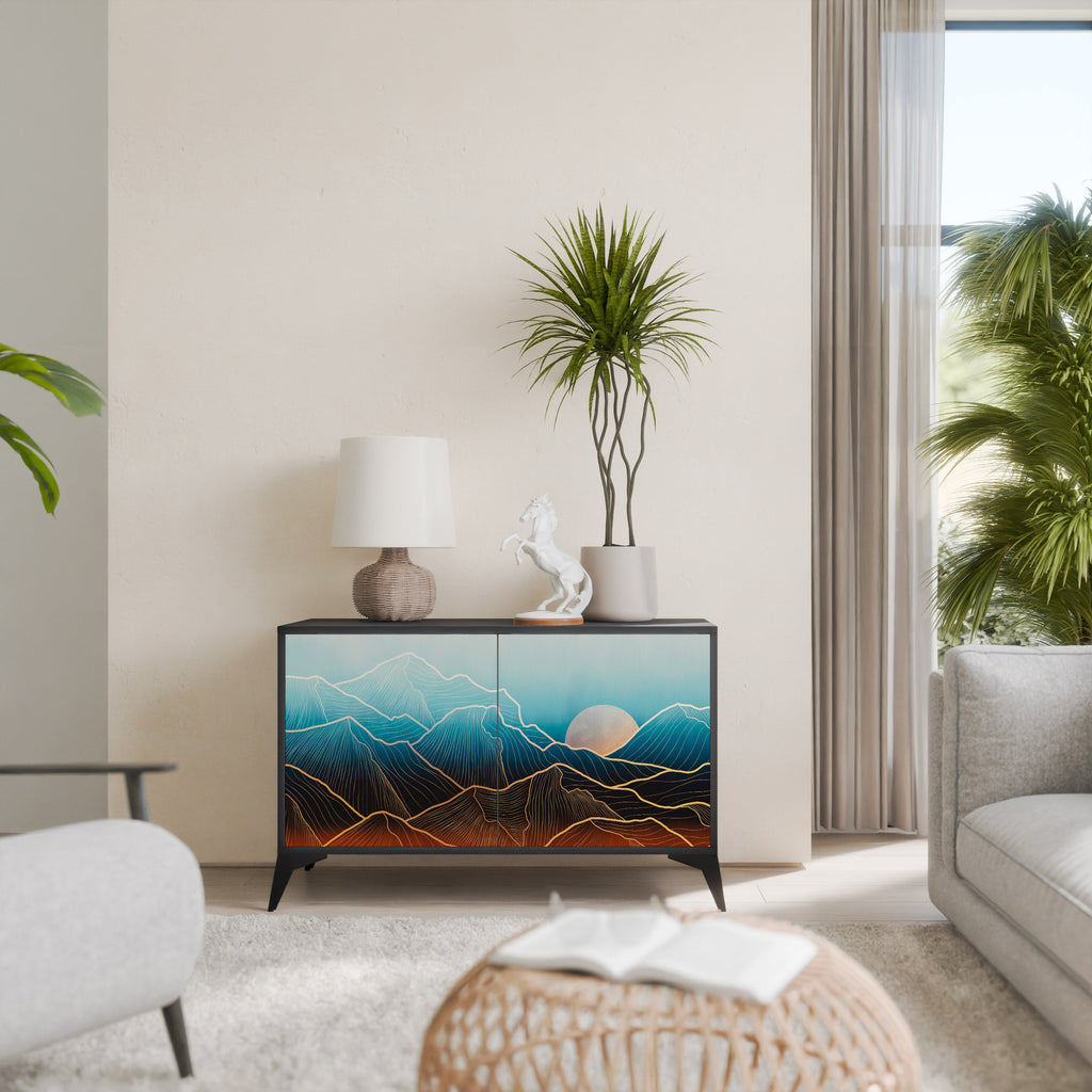 Buffet 2 portes LUNAR SECRETS en finition noire