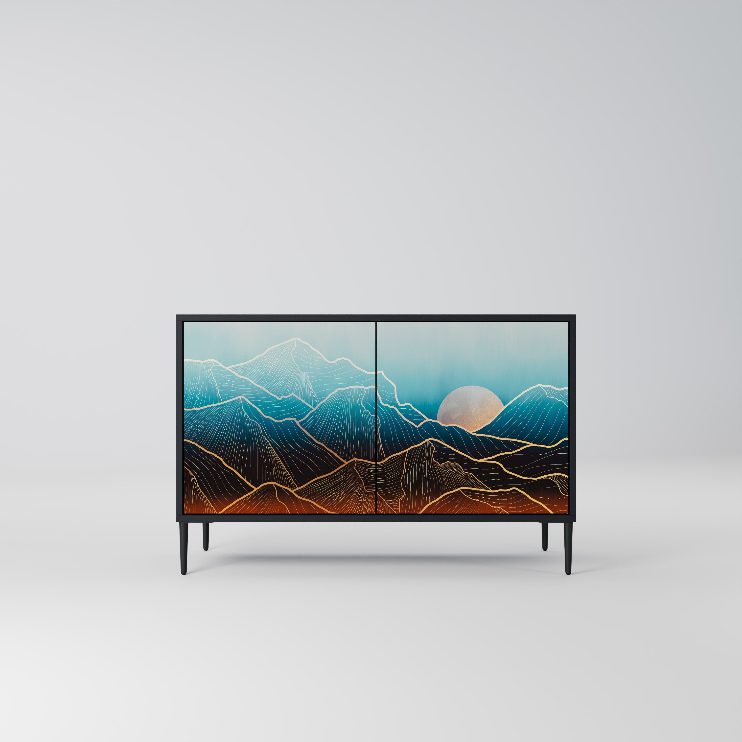 Buffet 2 portes LUNAR SECRETS en finition noire