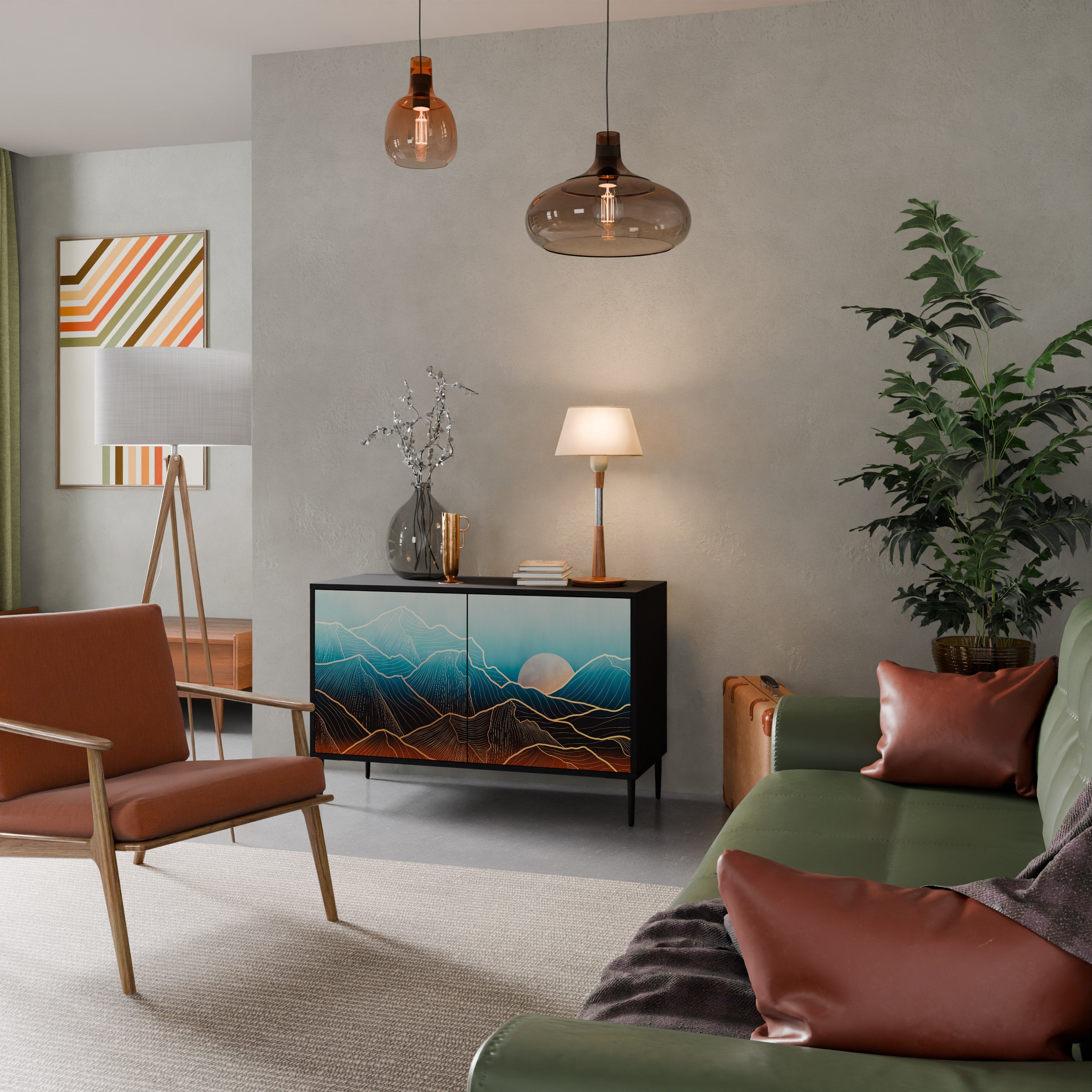 Buffet 2 portes LUNAR SECRETS en finition noire