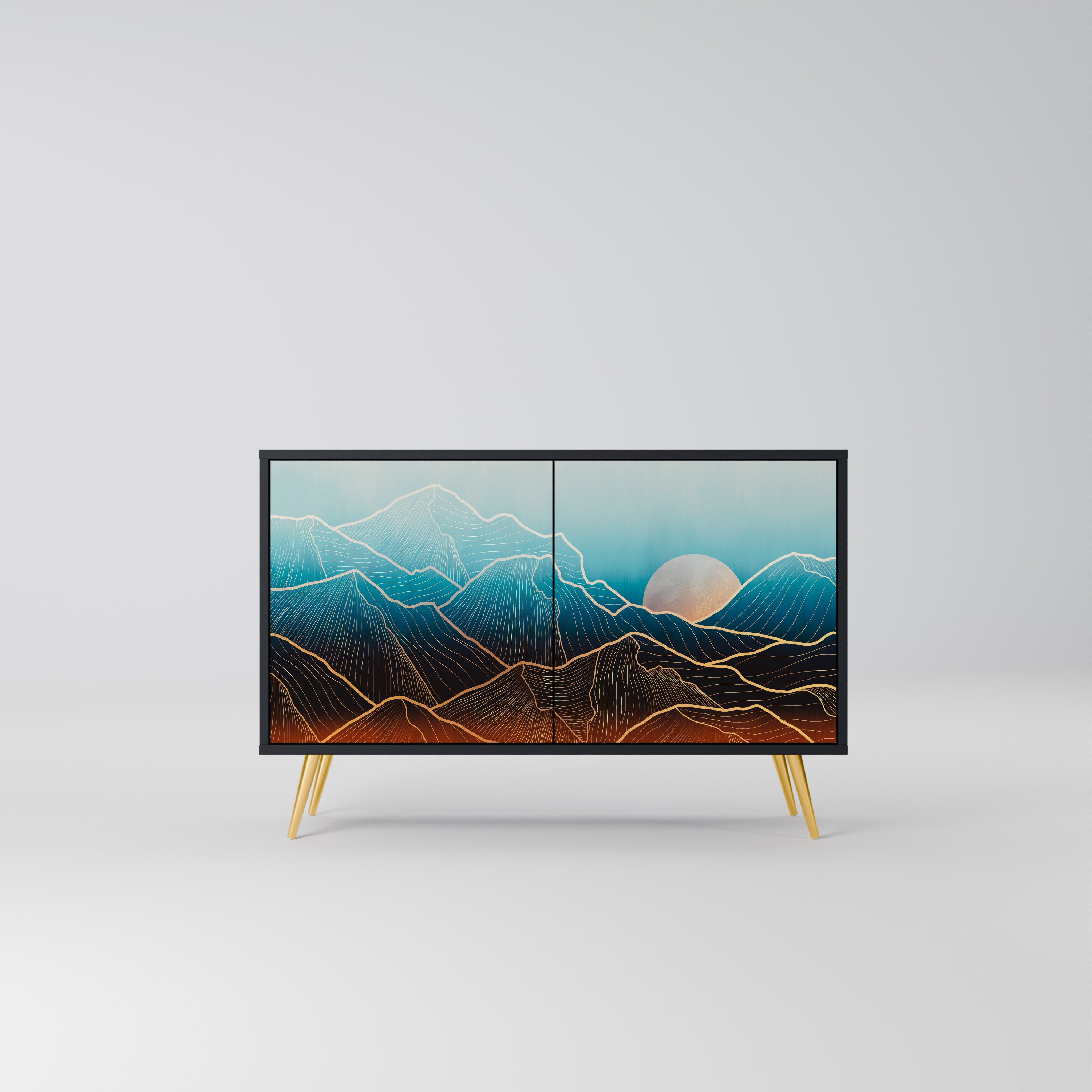 Buffet 2 portes LUNAR SECRETS en finition noire