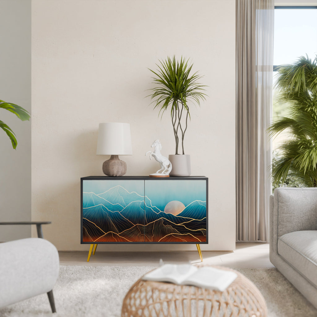 Buffet 2 portes LUNAR SECRETS en finition noire