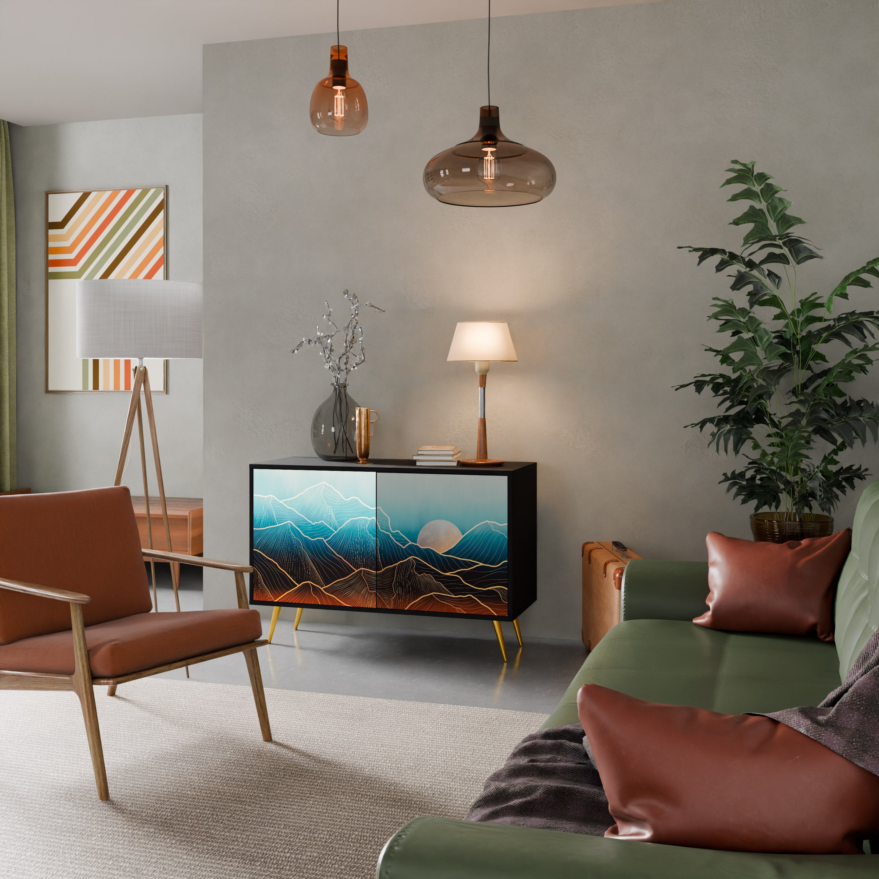 Buffet 2 portes LUNAR SECRETS en finition noire