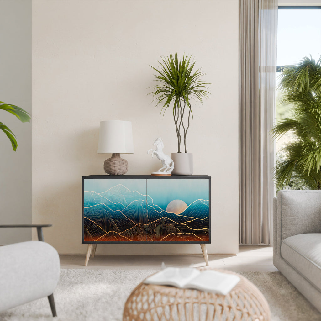 Buffet 2 portes LUNAR SECRETS en finition noire