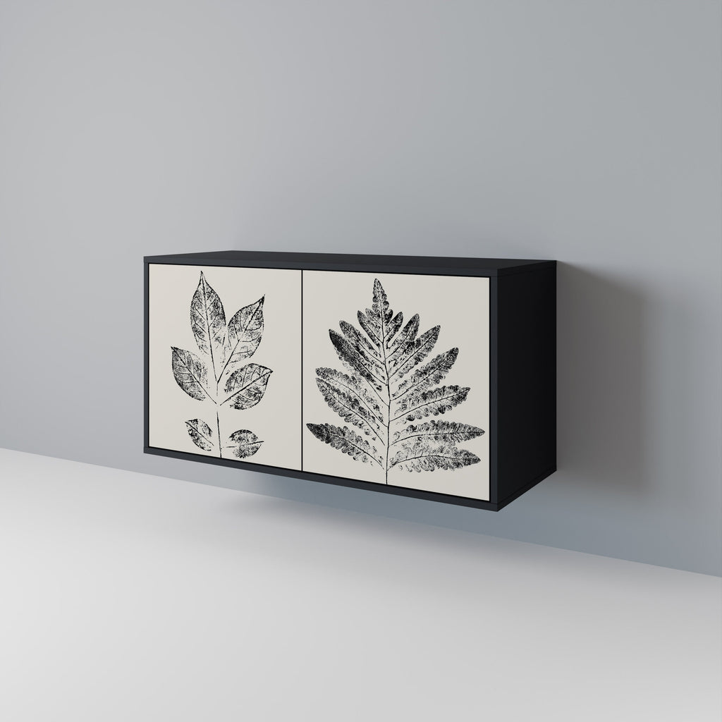 Buffet 2 portes LEAFY STAMPS finition noire