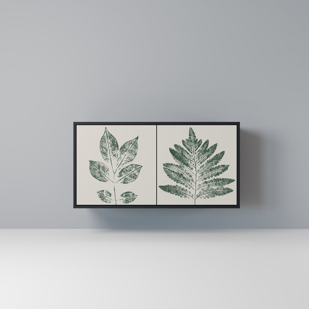 Buffet 2 portes GREEN LEAFY STAMPS finition noire