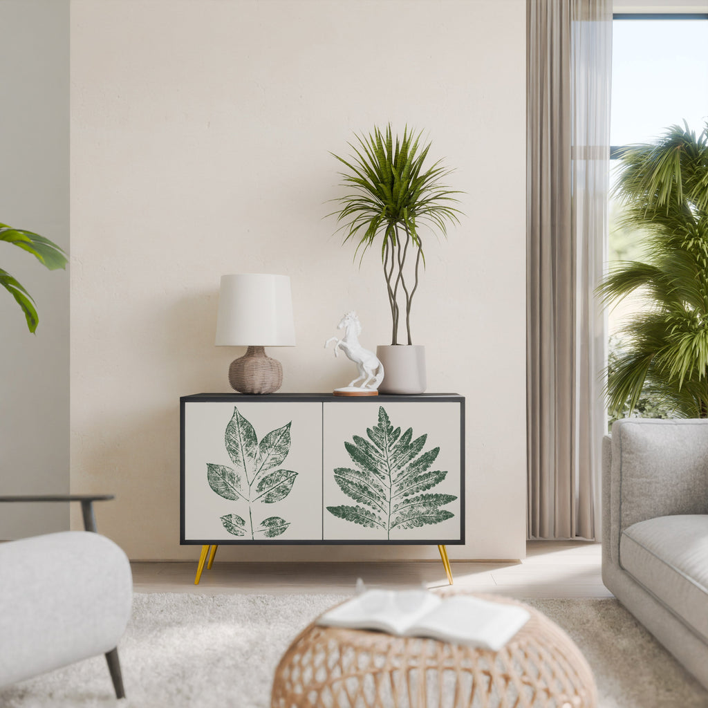 Buffet 2 portes GREEN LEAFY STAMPS finition noire