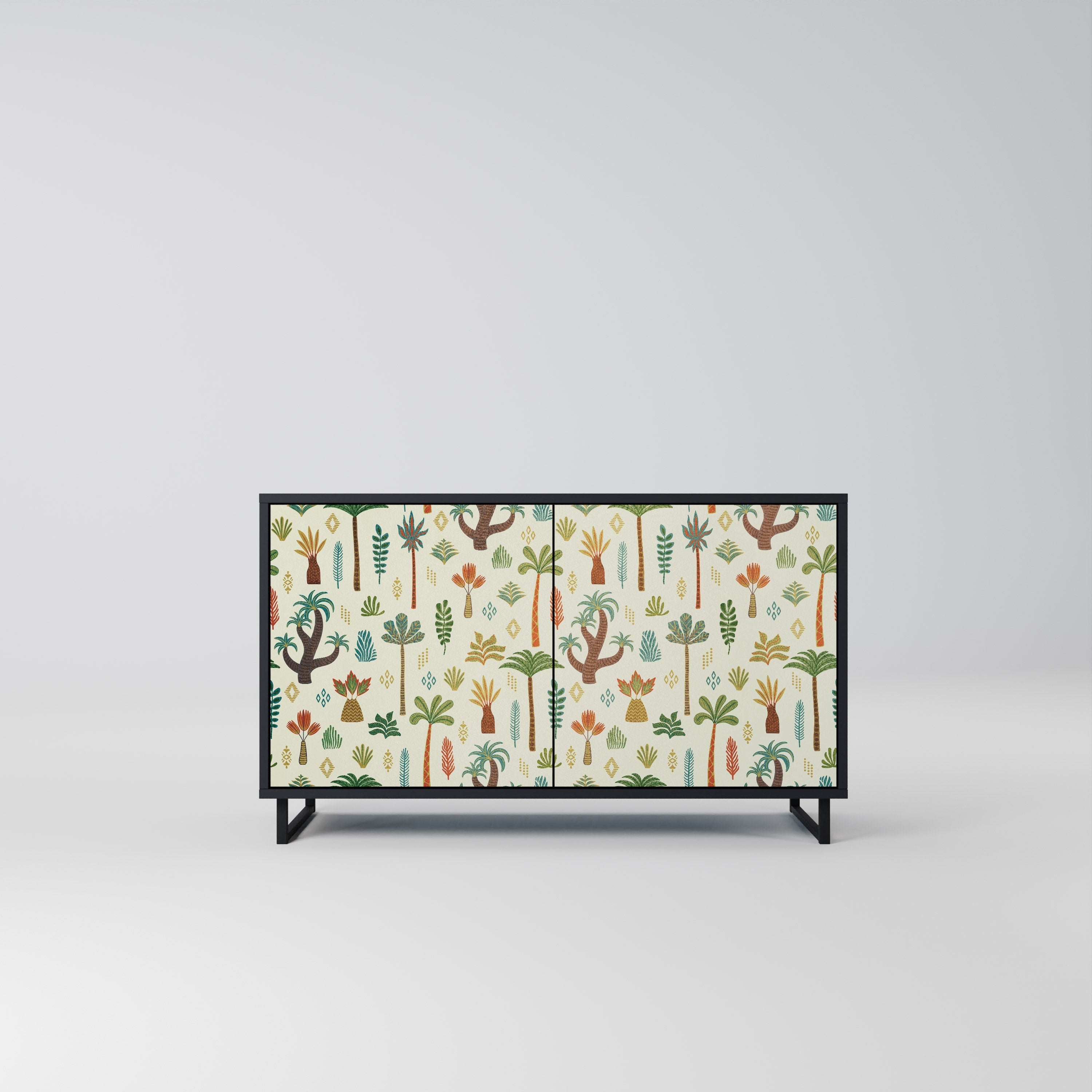 Buffet 2 portes PALM SPRING finition noire