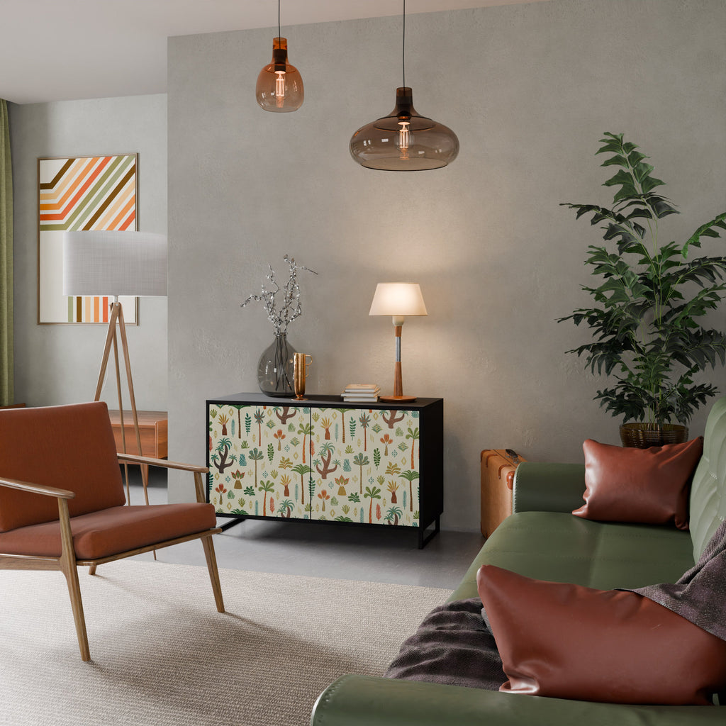 Buffet 2 portes PALM SPRING finition noire