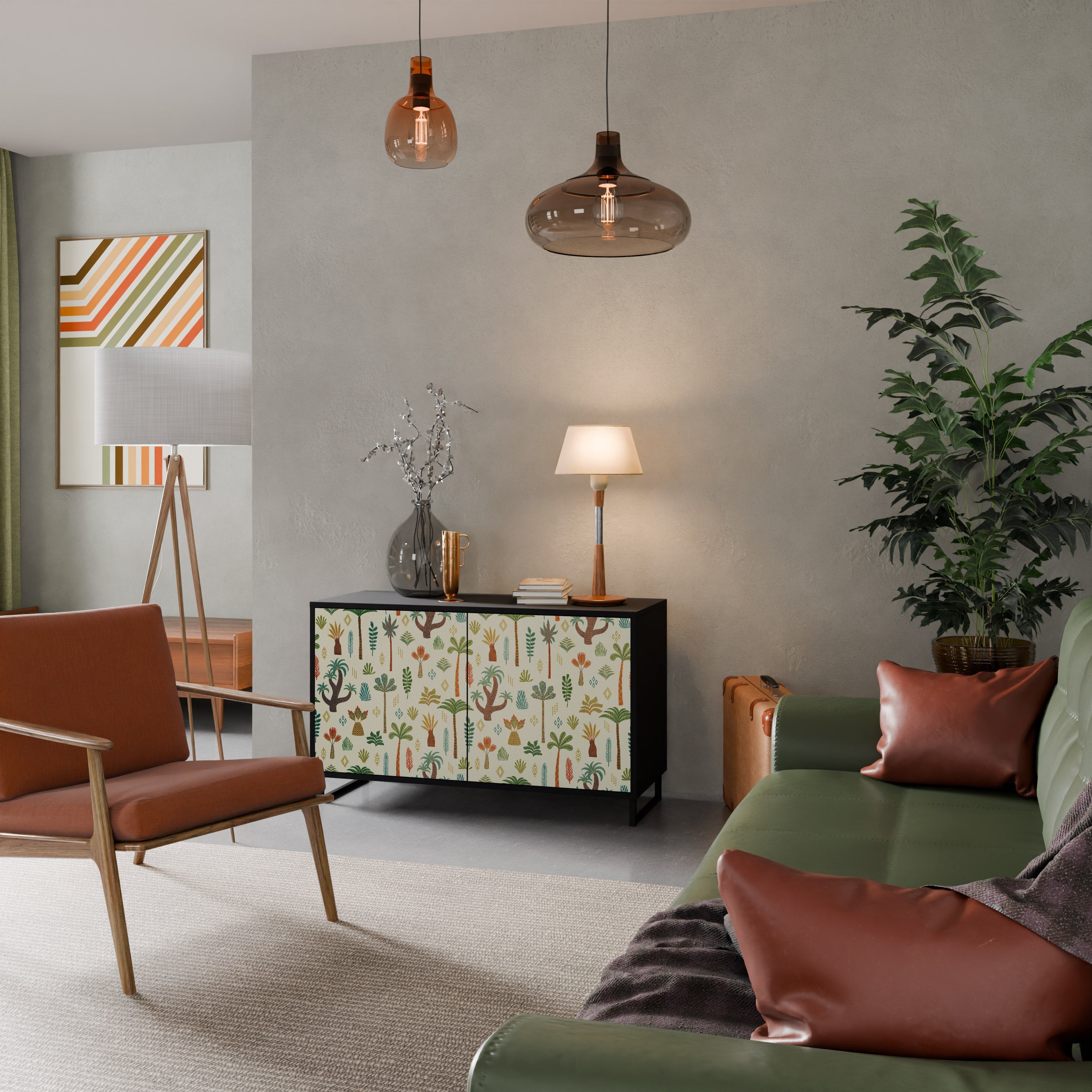 Buffet 2 portes PALM SPRING finition noire