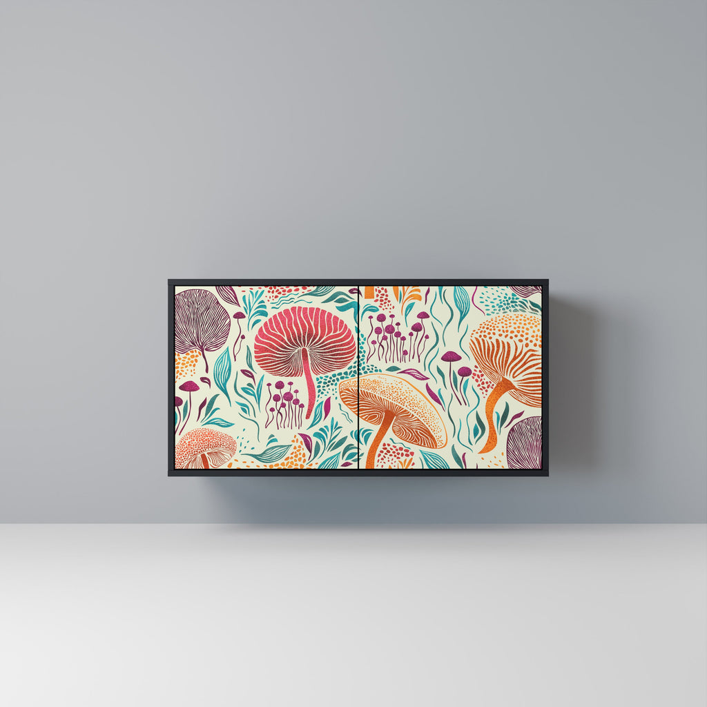 Buffet 2 portes Fungus Fantasy en finition noire