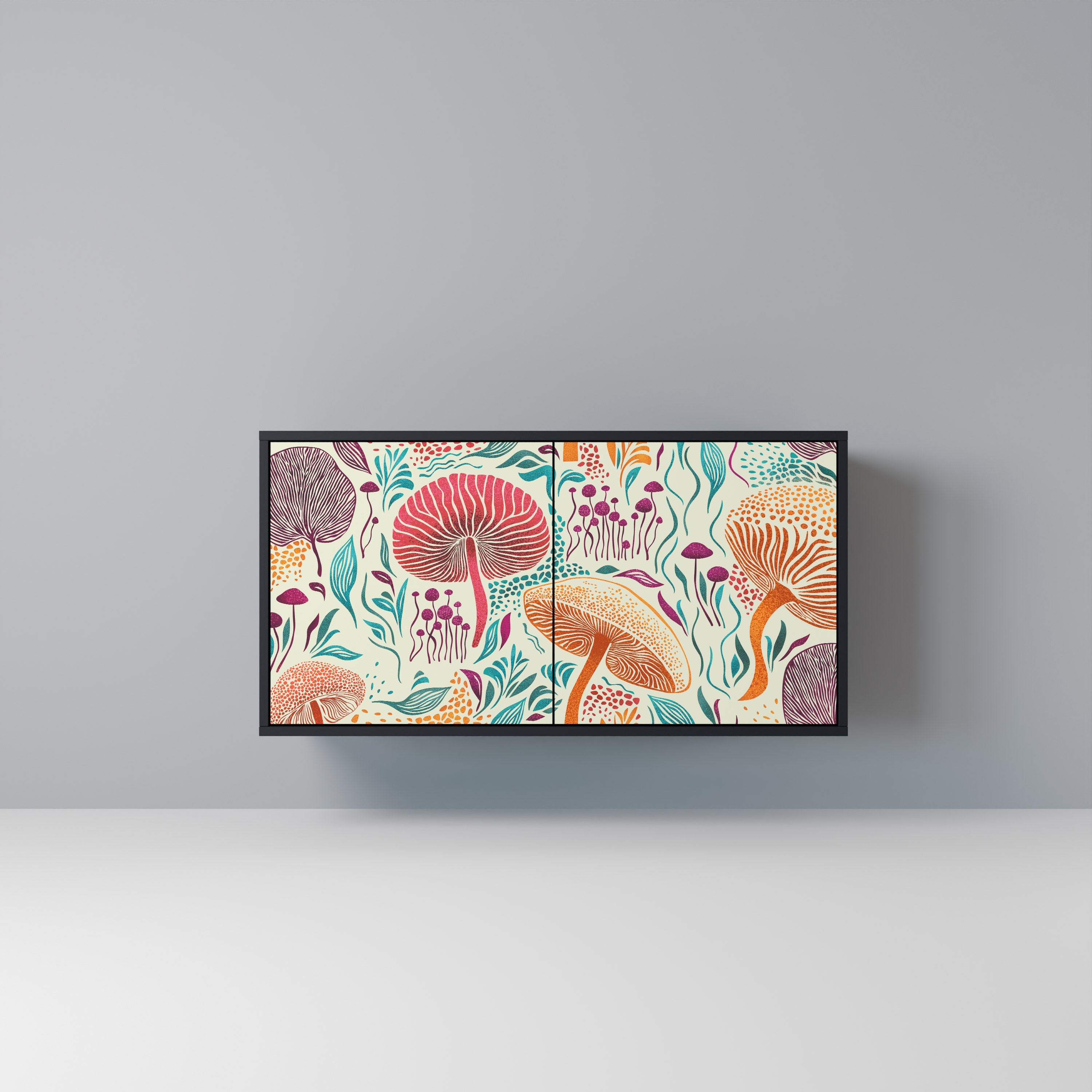 Buffet 2 portes Fungus Fantasy en finition noire