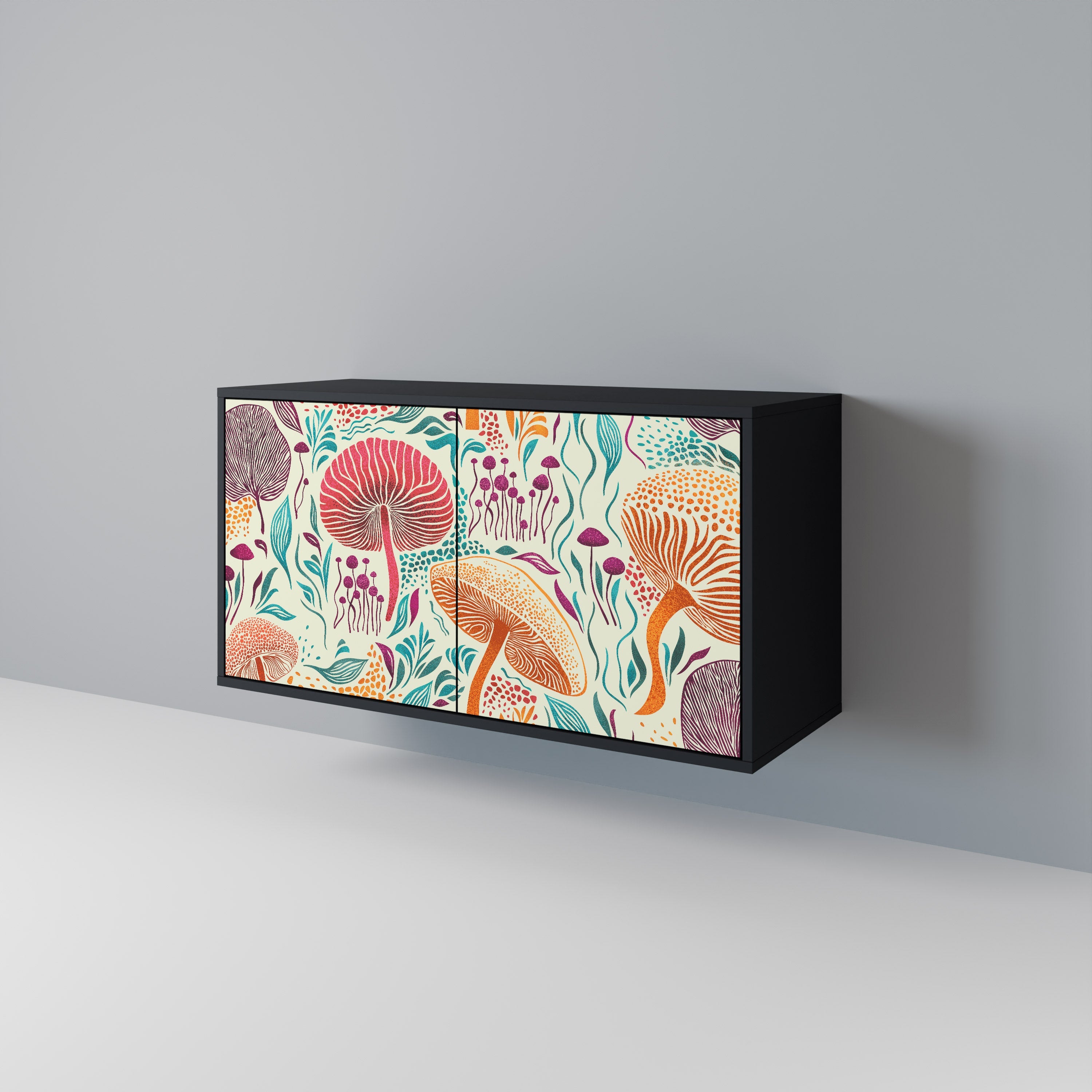 Buffet 2 portes Fungus Fantasy en finition noire