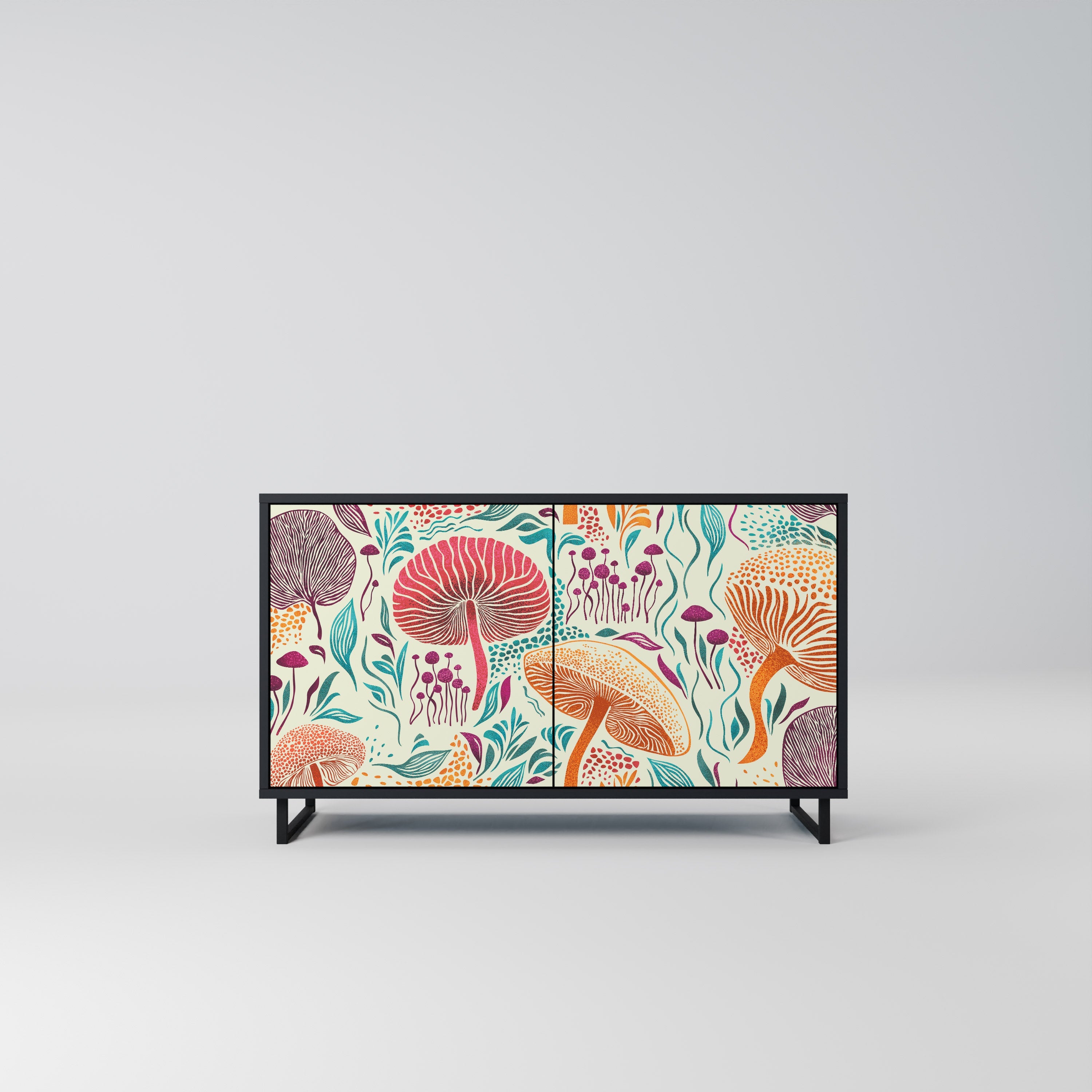 Buffet 2 portes Fungus Fantasy en finition noire